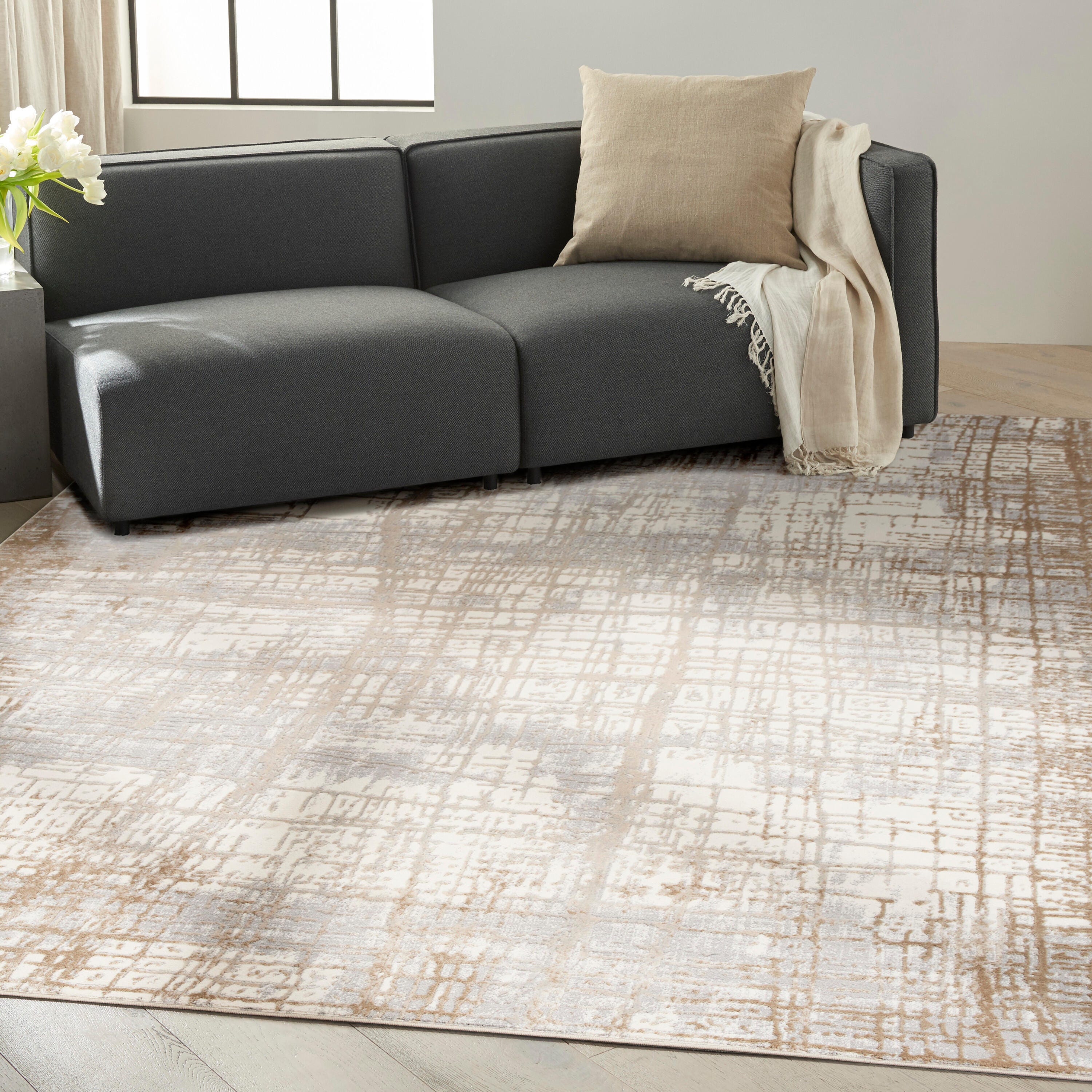 Calvin Klein Rush 10' x 14' Area Rug, Ivory/Gray, rollover