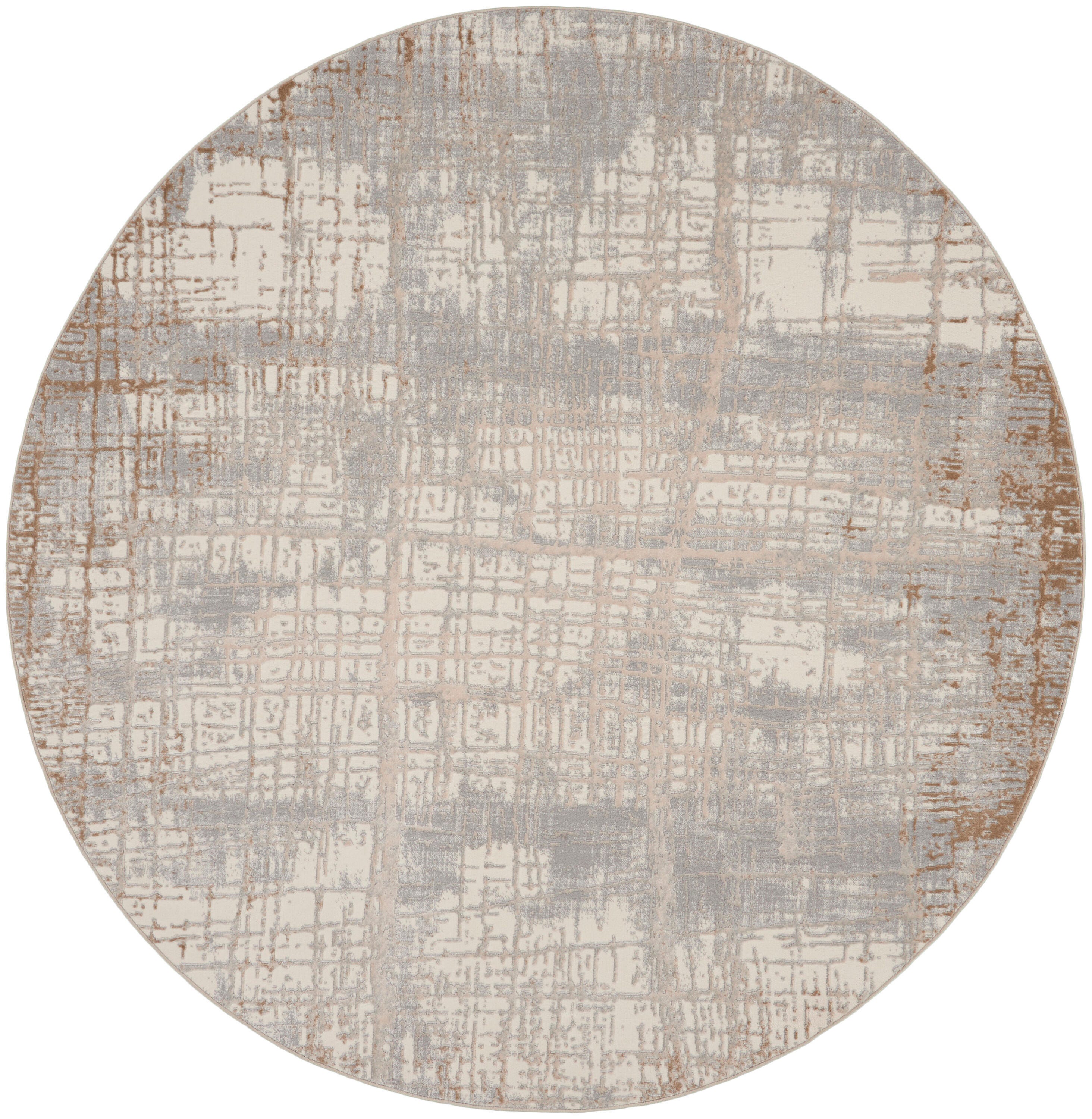 Calvin Klein Rush 8' Round Area Rug, Ivory/Gray, large