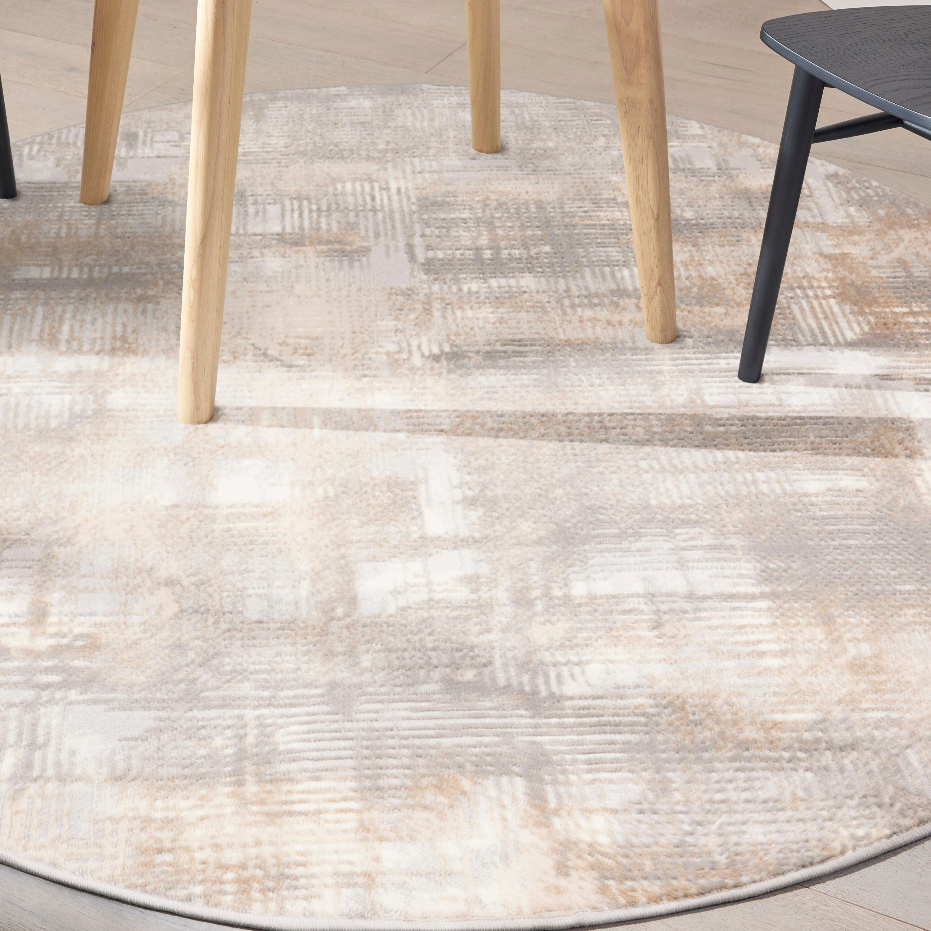 Calvin Klein Rush Abstract 6' Round Area Rug, Gray/Beige, rollover
