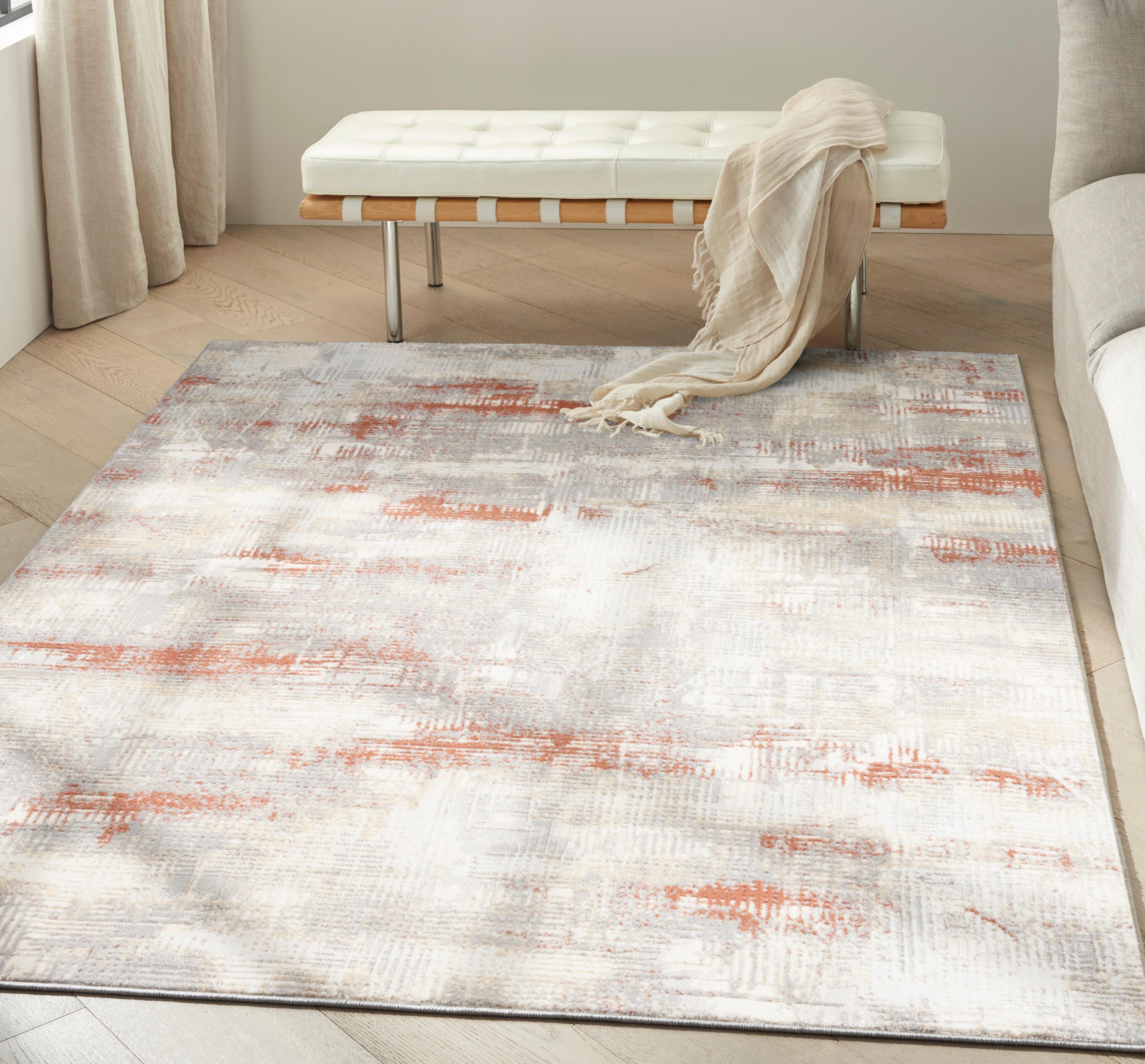 Calvin Klein Rush Abstract 5'3" x 7'3" Area Rug, Brown/Beige, rollover