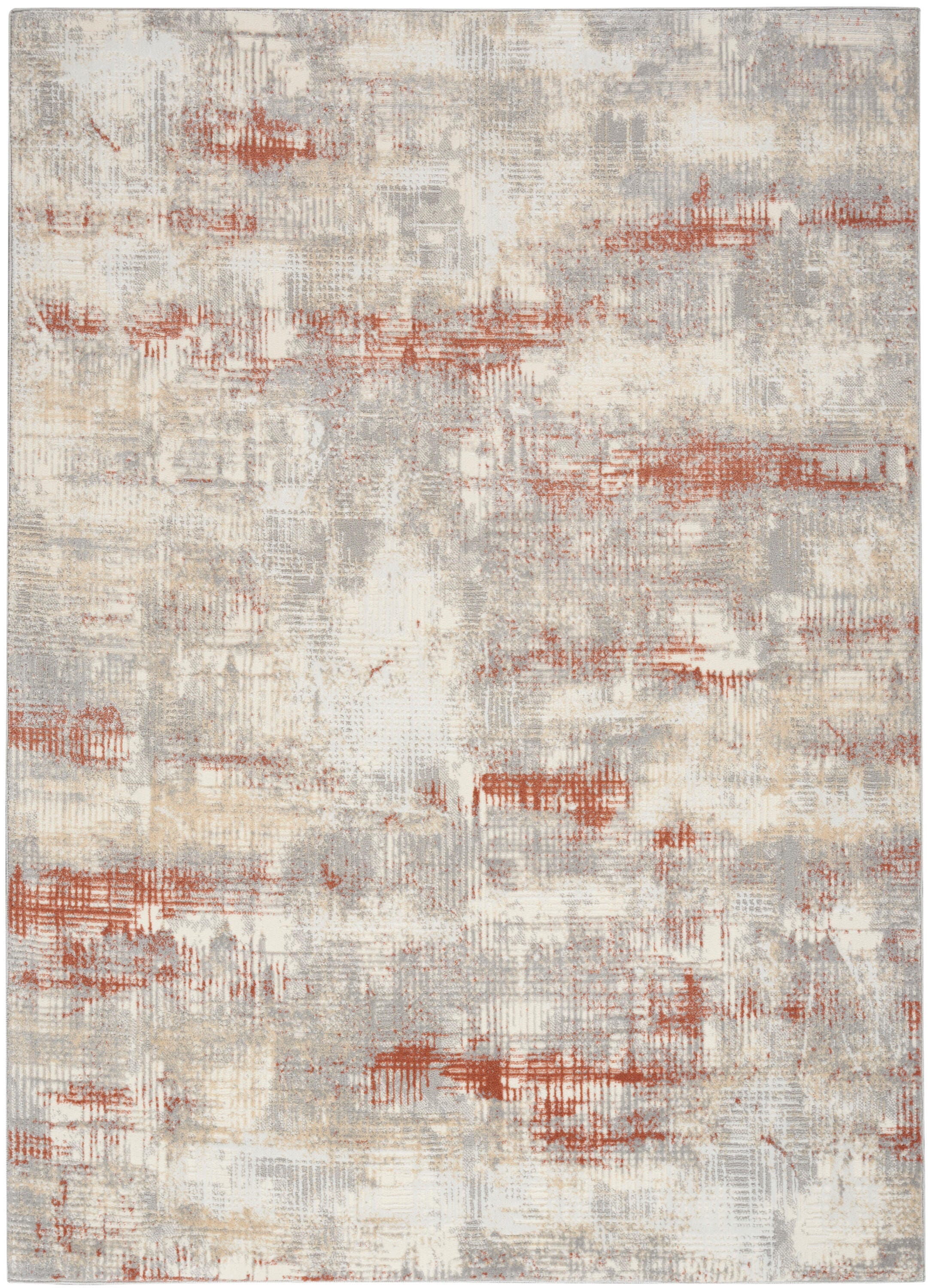 Calvin Klein Rush Abstract 5'3" x 7'3" Area Rug, Brown/Beige, large