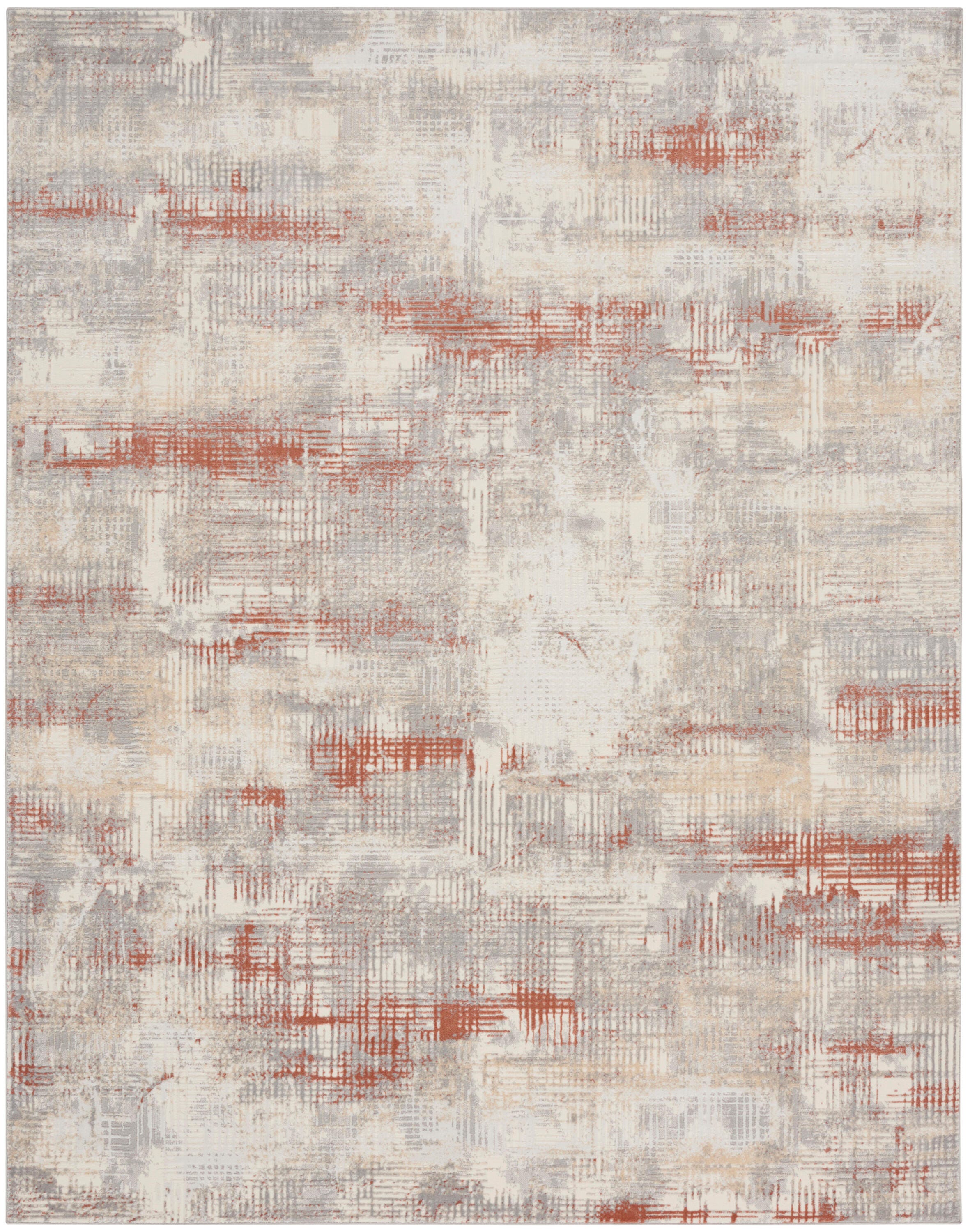 Calvin Klein Rush Abstract 8' x 10' Area Rug, Brown/Beige, large