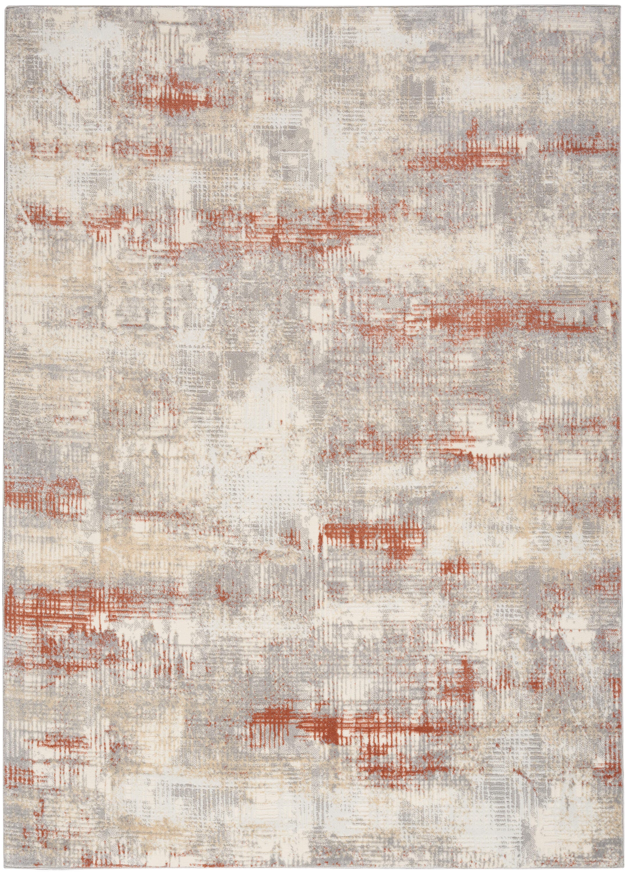 Calvin Klein Rush Abstract 3'2" x 5' Accent Rug, Brown/Beige, large