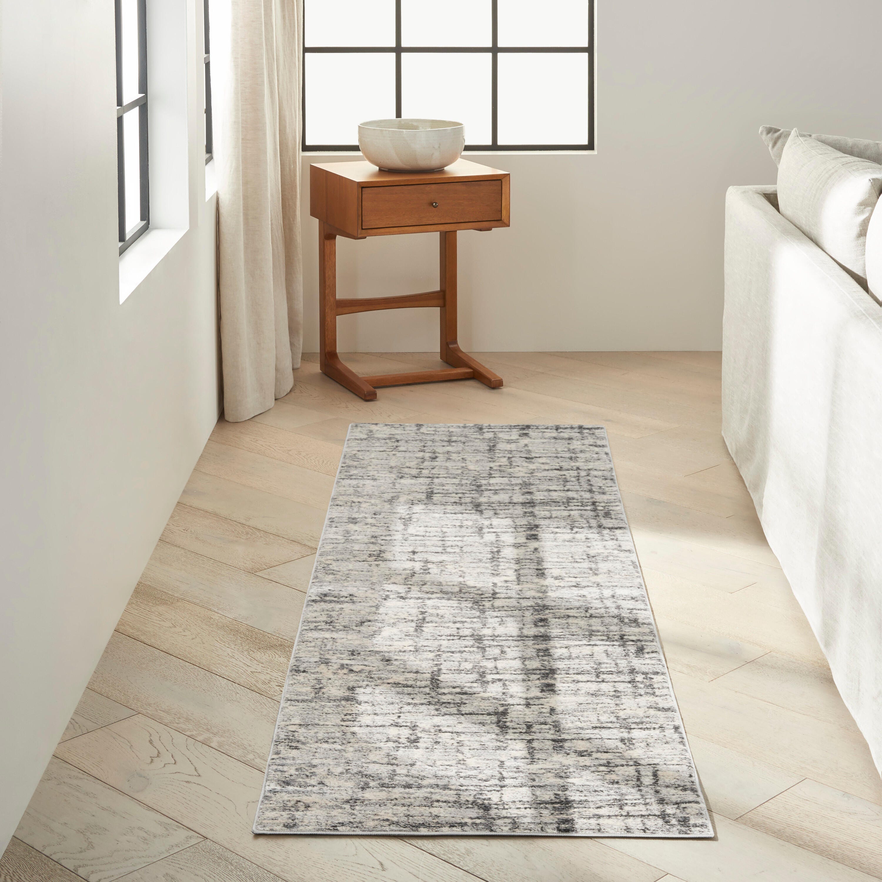 Calvin Klein Rush Signature 2'3" x 10' Runner Rug, Ivory/Gray, rollover