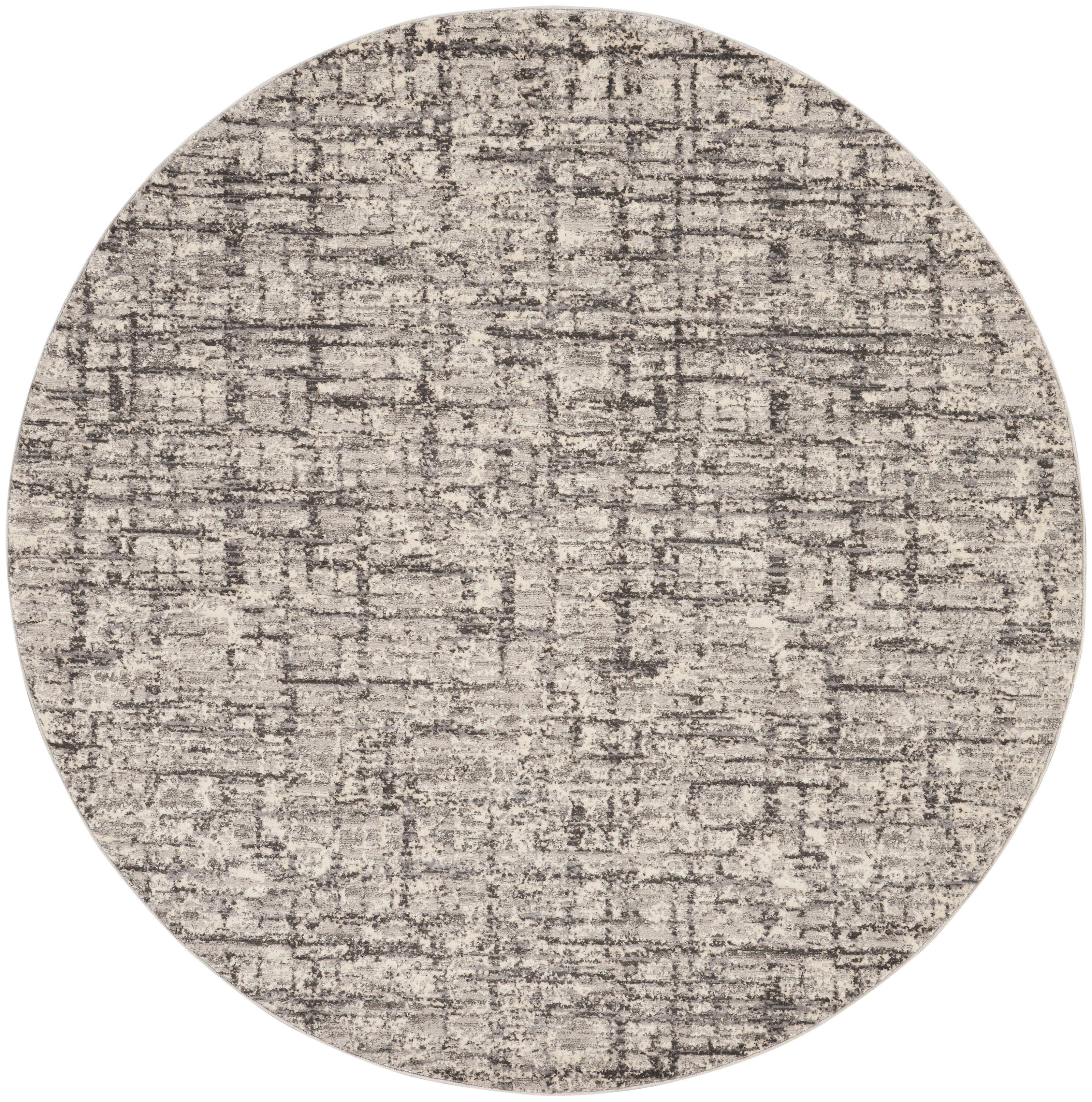 Calvin Klein Rush Signature 6' Round Area Rug, Ivory/Gray, large