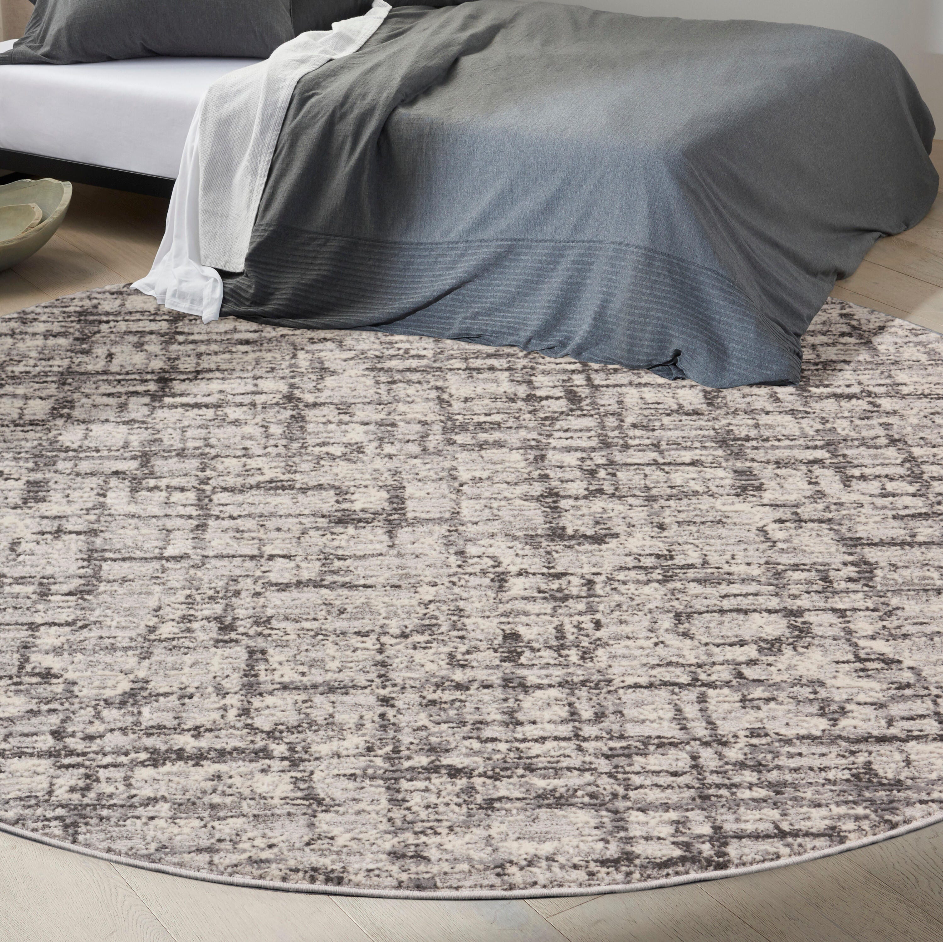 Calvin Klein Rush Signature 8' Round Area Rug, Ivory/Gray, rollover