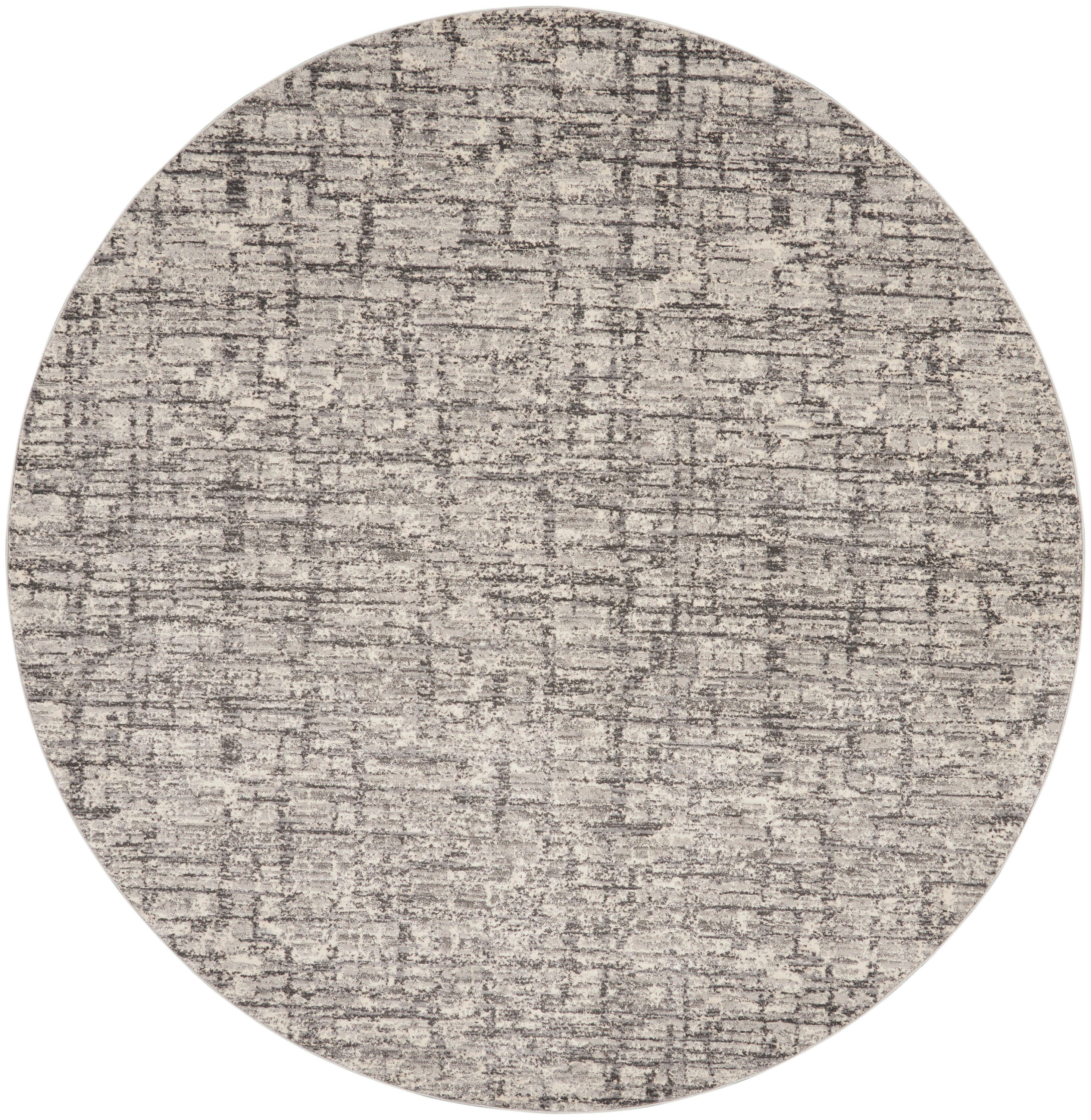 Calvin Klein Rush Signature 8' Round Area Rug, Ivory/Gray, large