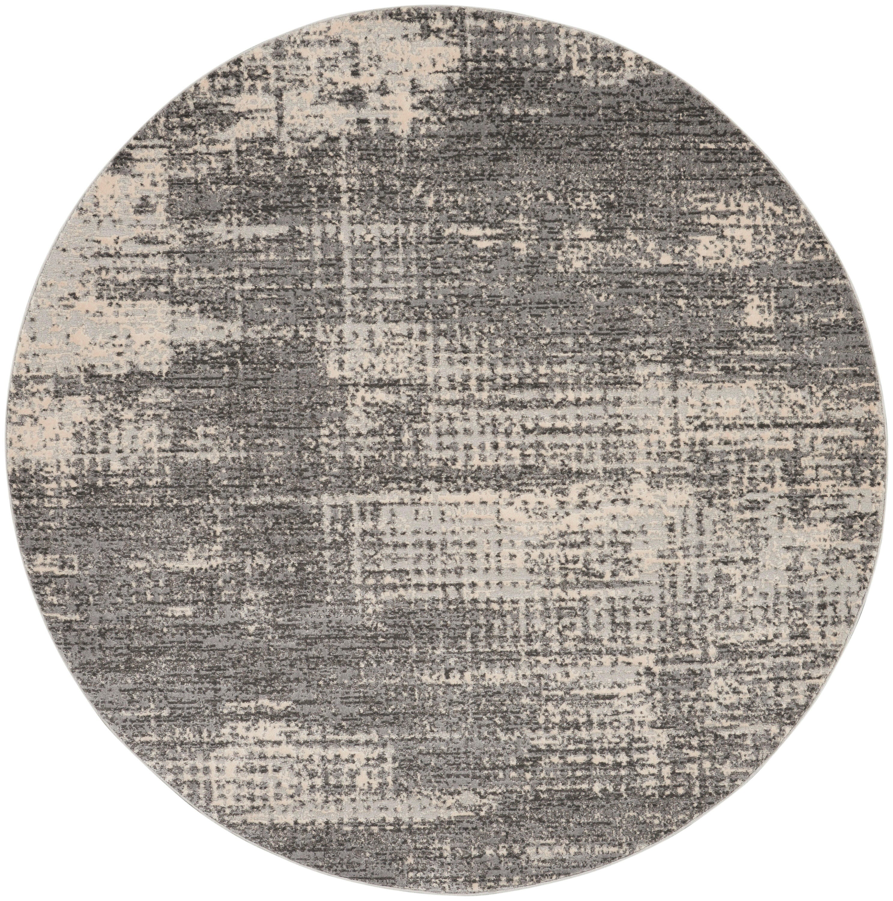 Calvin Klein Rush Textured 6' Round Area Rug, Gray/Cream, large