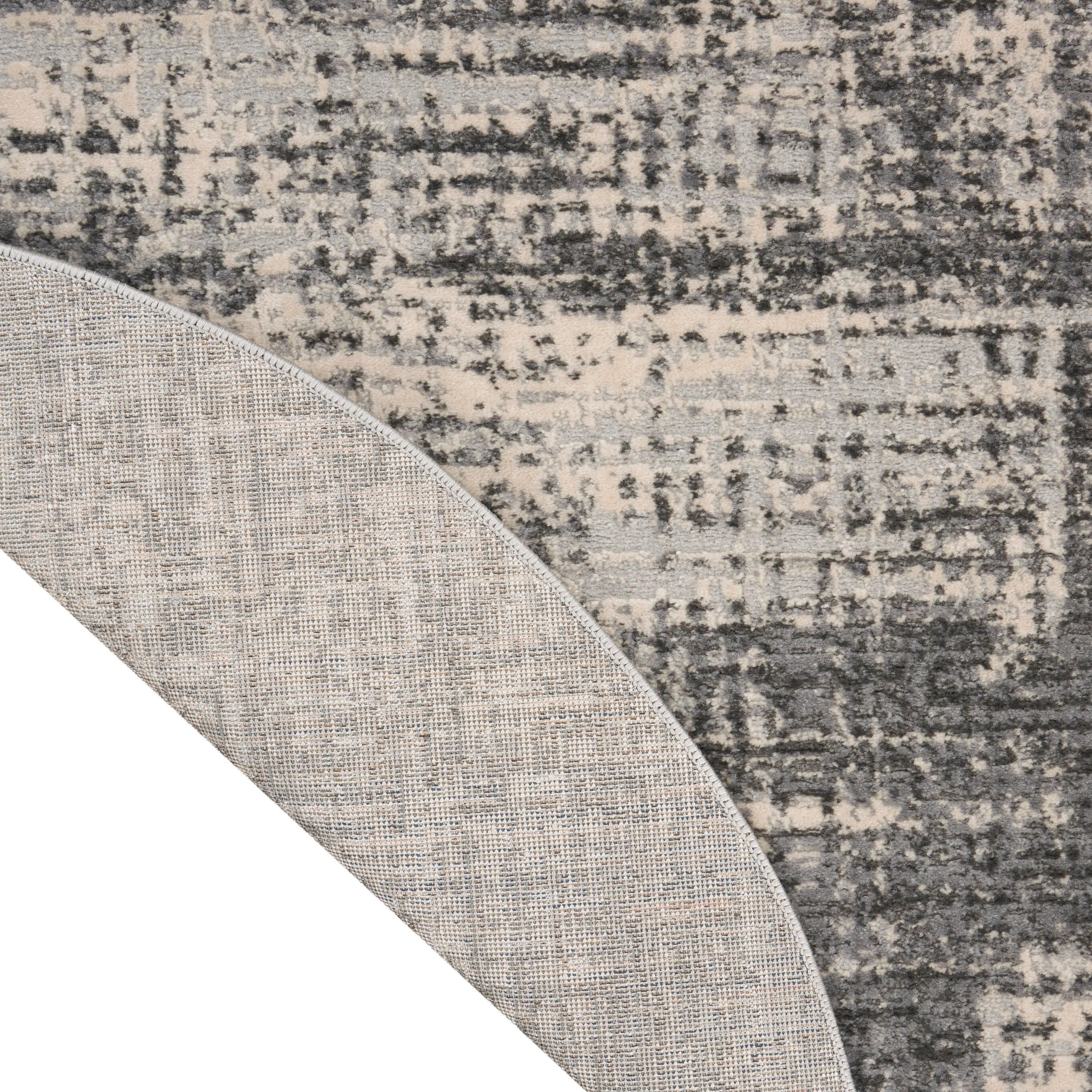 Calvin Klein Rush Textured 6' Round Area Rug, Gray/Cream, large