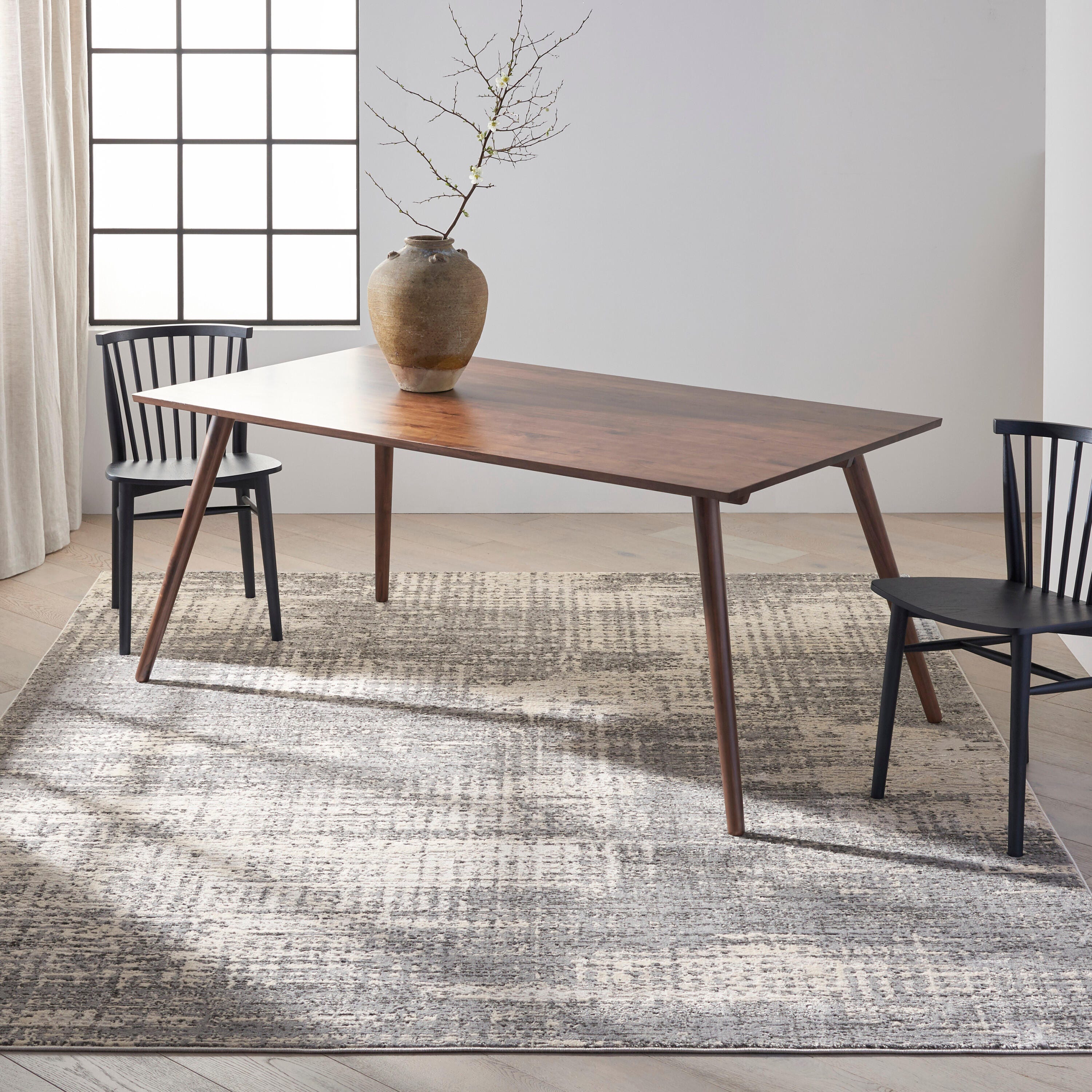 Calvin Klein Rush Textured 10' x 14' Area Rug, Gray/Cream, large