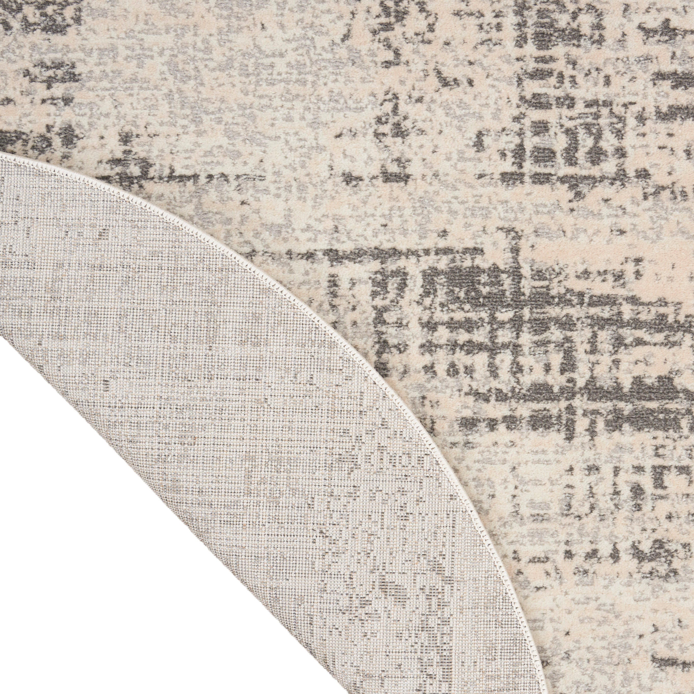 Calvin Klein Rush Textured 4' Round Accent Rug, Ivory/Beige, large