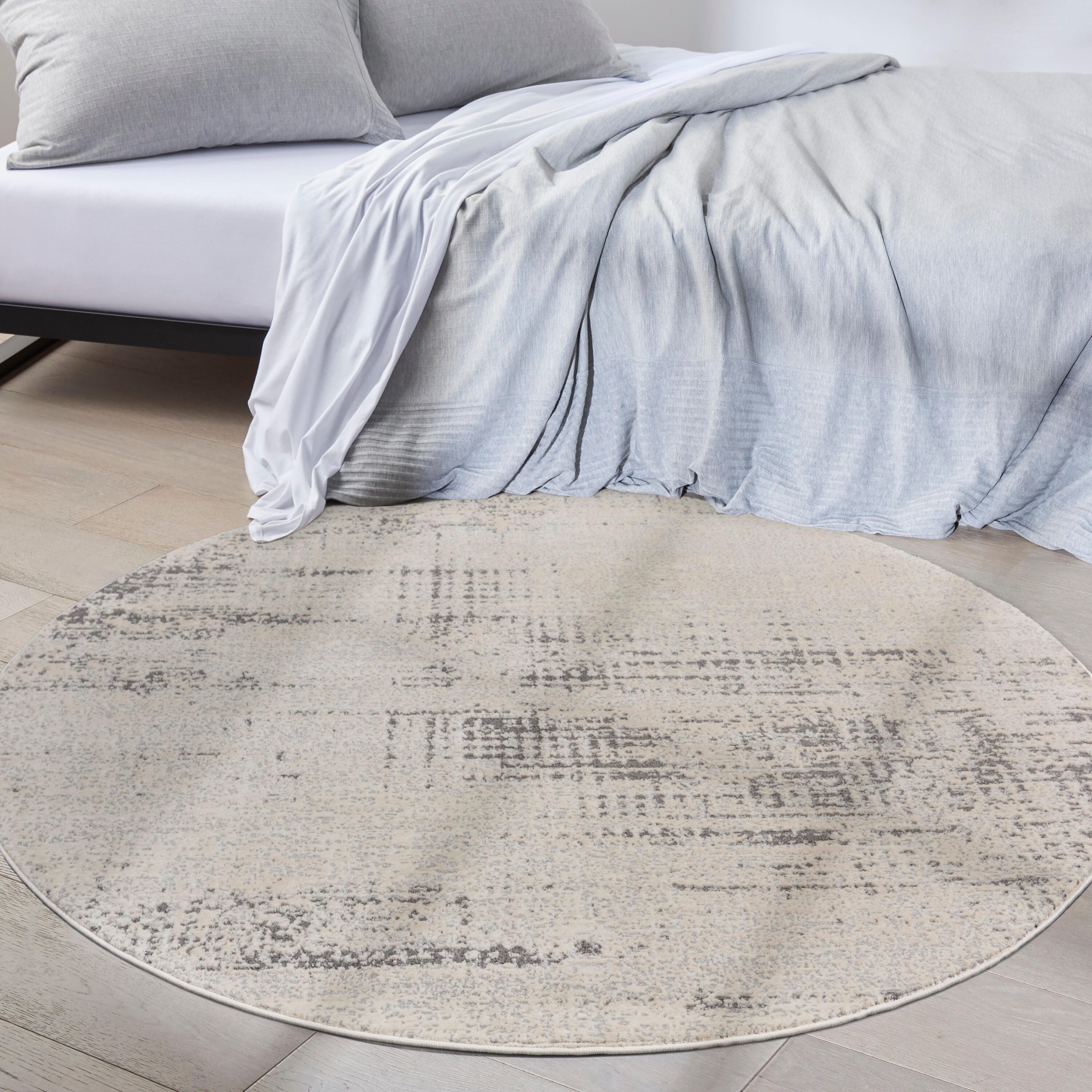 Calvin Klein Rush Textured 6' Round Area Rug, Ivory/Beige, rollover
