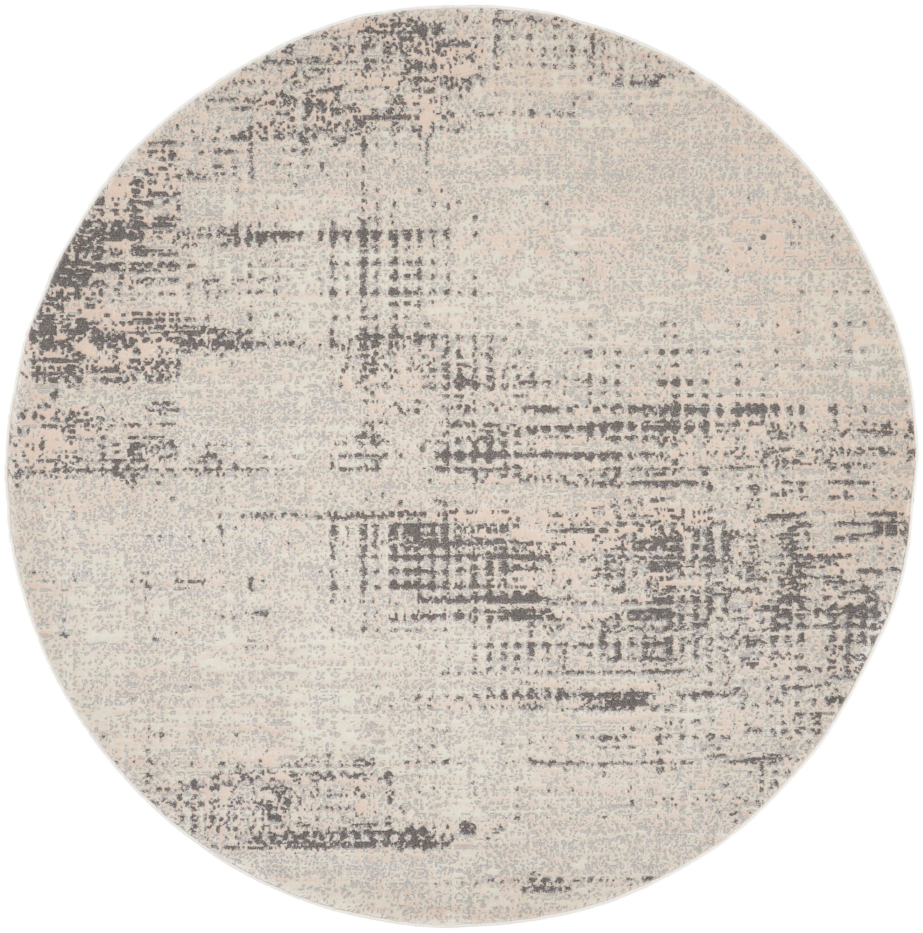 Calvin Klein Rush Textured 6' Round Area Rug, Ivory/Beige, large