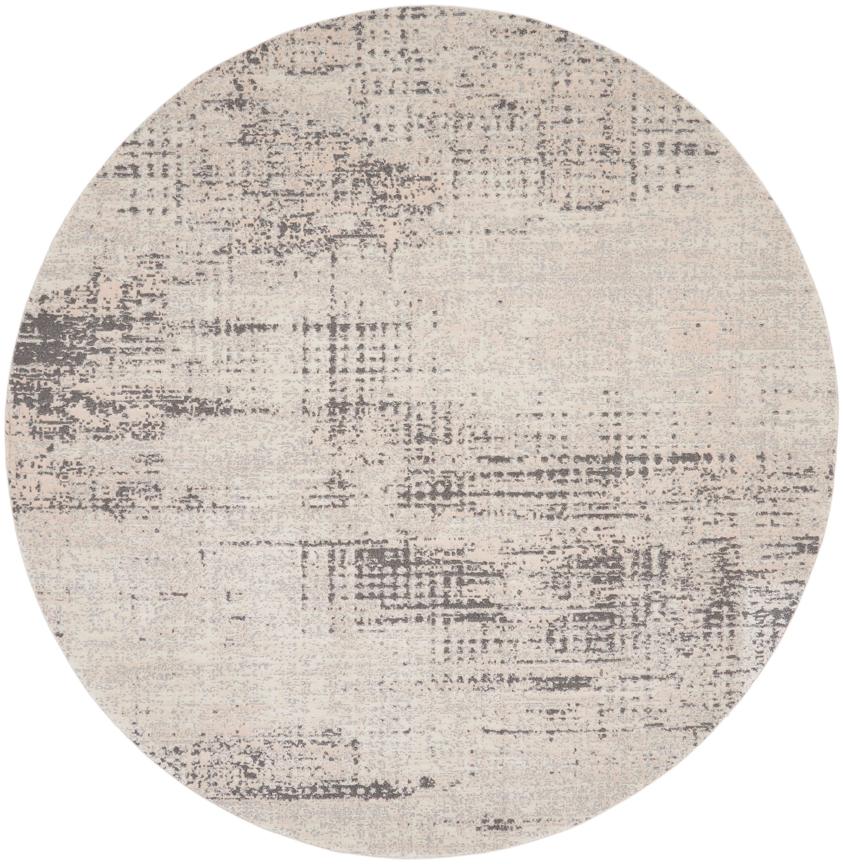 Calvin Klein Rush Textured 8' Round Area Rug, Ivory/Beige, large