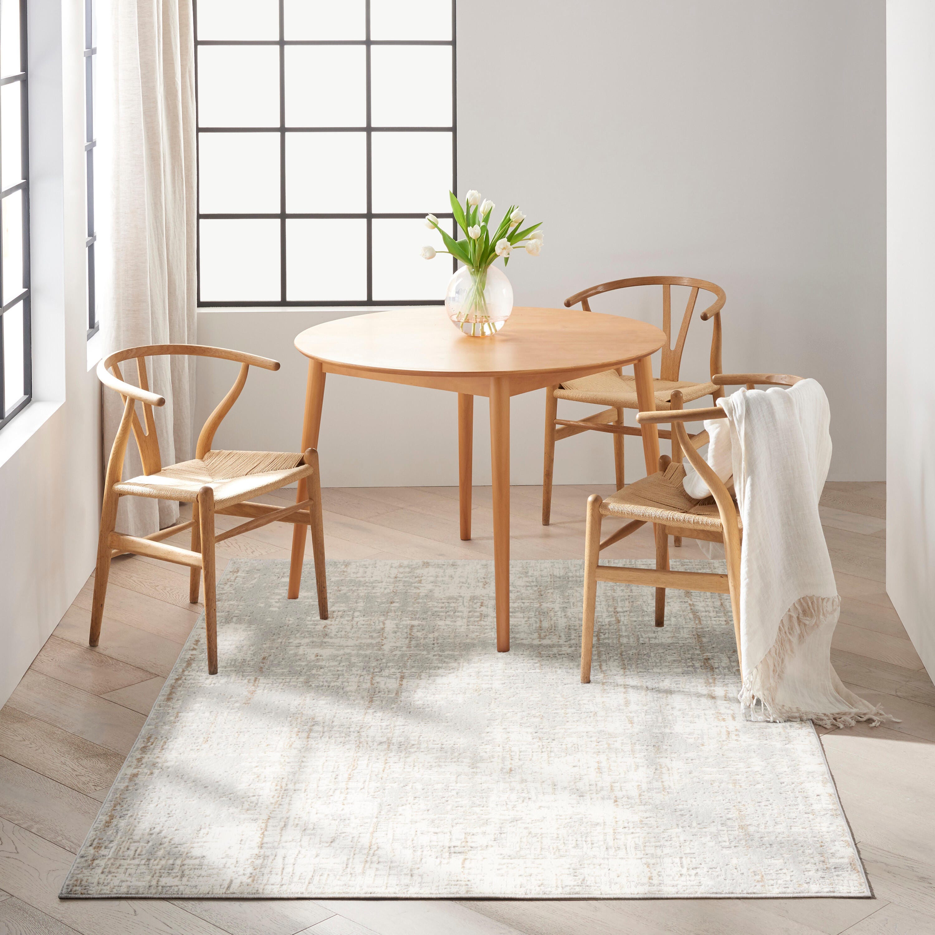 Calvin Klein Rush Neutral 5'3" x 7'3" Area Rug, Cream, large