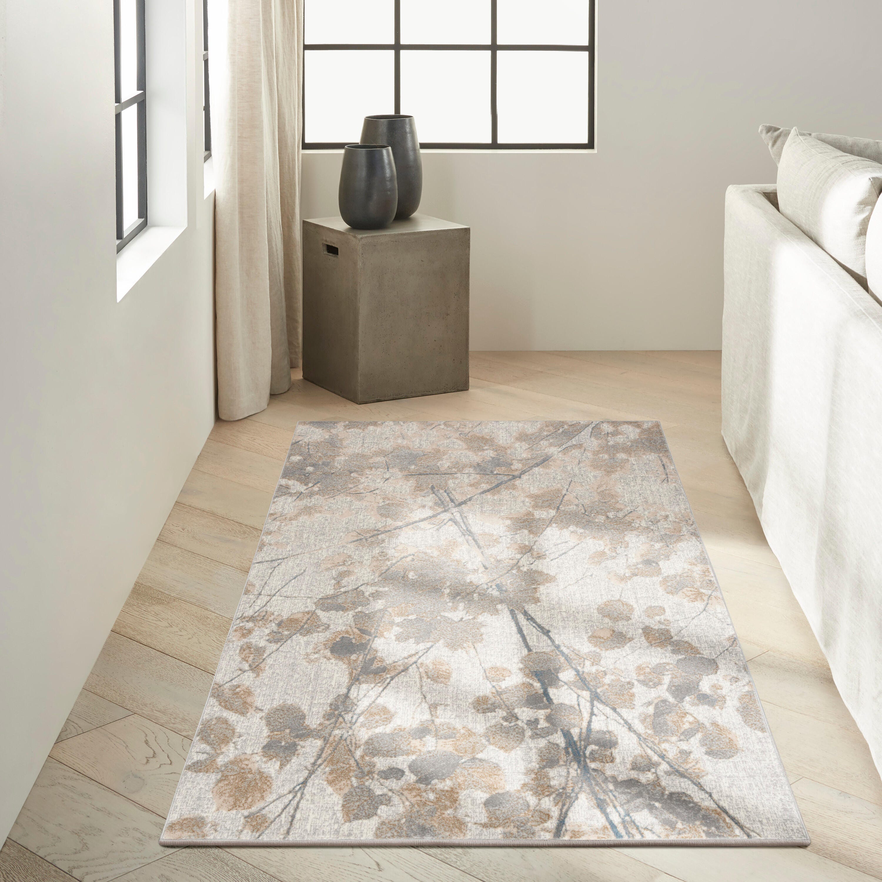 Calvin Klein Rush Nature 3'2" x 5' Accent Rug, Gray/Brown, large