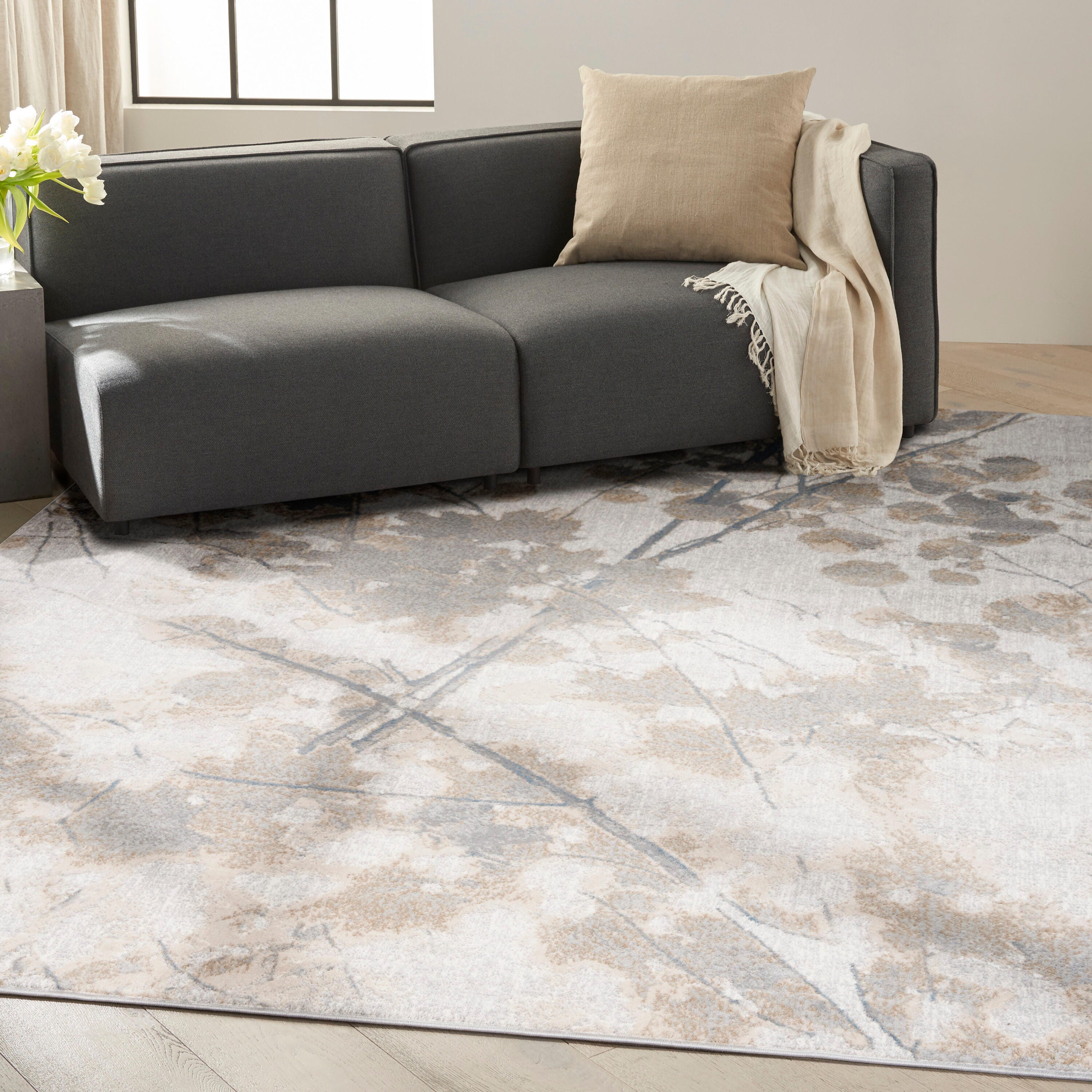 Calvin Klein Rush Nature 8' x 10' Area Rug, Gray/Brown, rollover