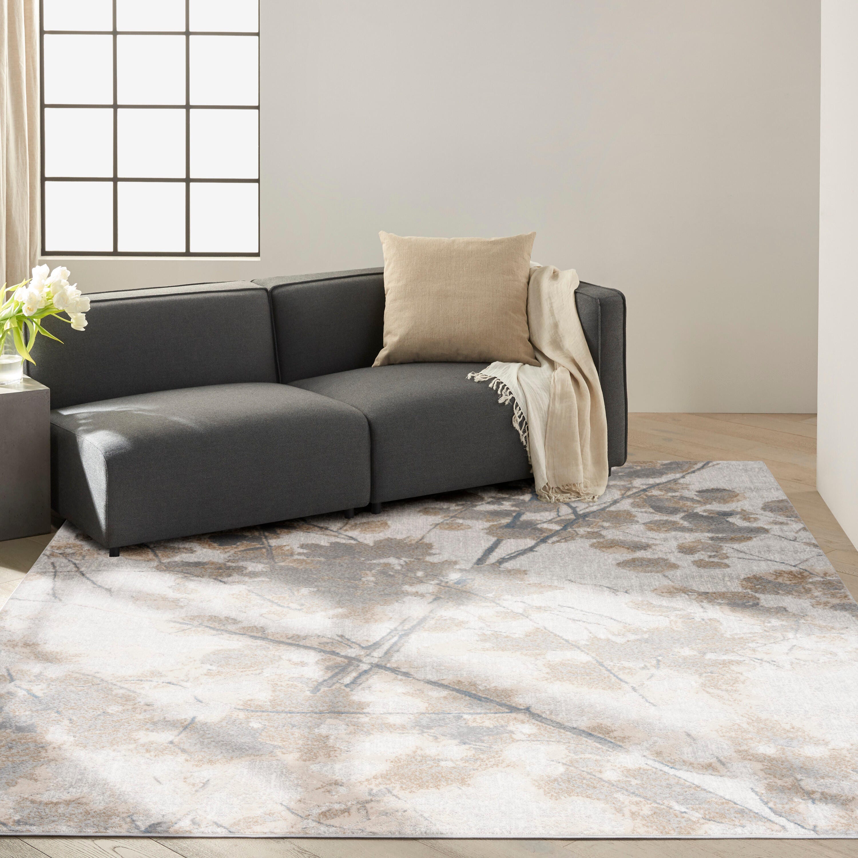 Calvin Klein Rush Nature 8' x 10' Area Rug, Gray/Brown, large