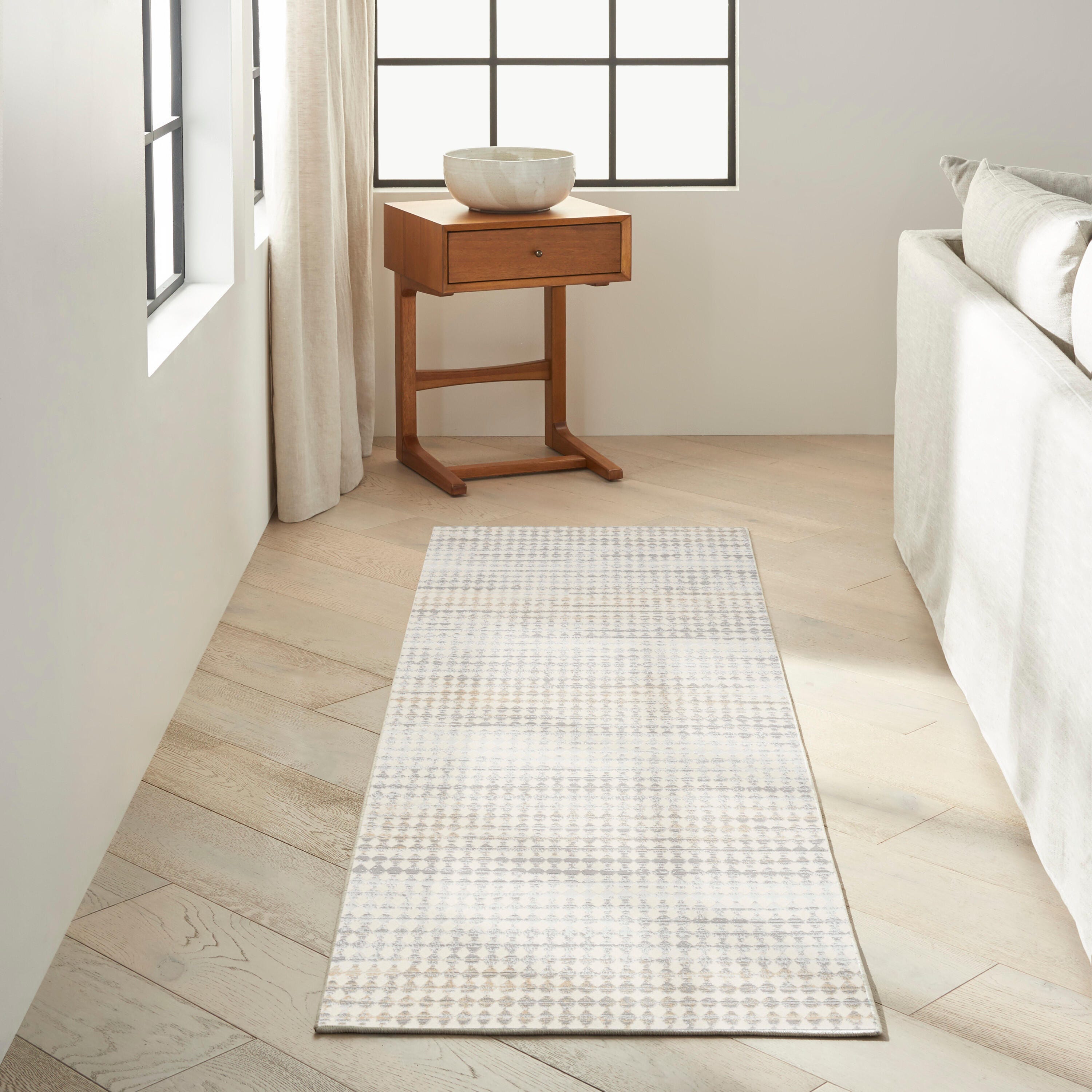 Calvin Klein Rush Geometric 2'3" x 7'3" Runner Rug, Ivory, rollover