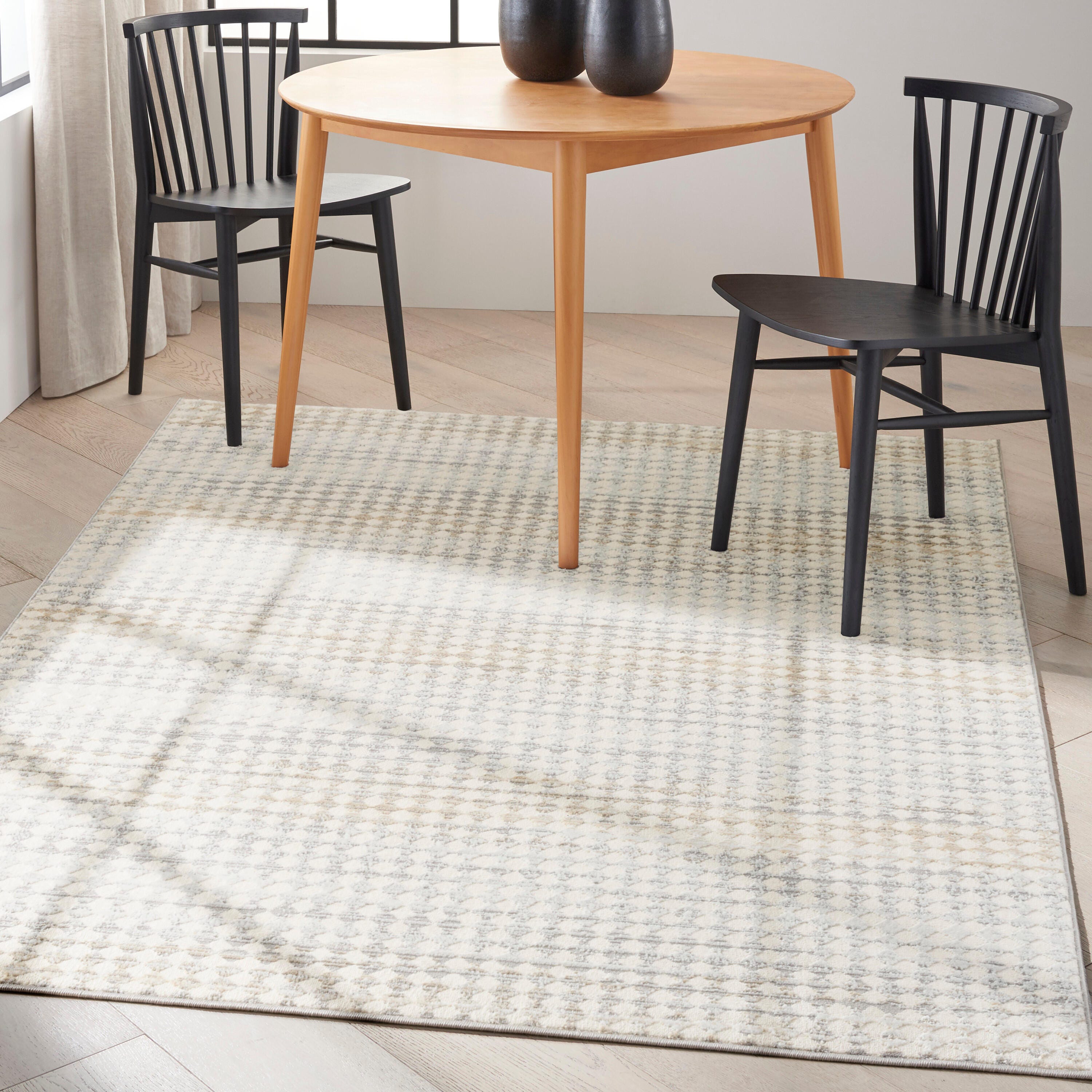 Calvin Klein Rush Geometric 5'3" x 7'3" Area Rug, Ivory, rollover