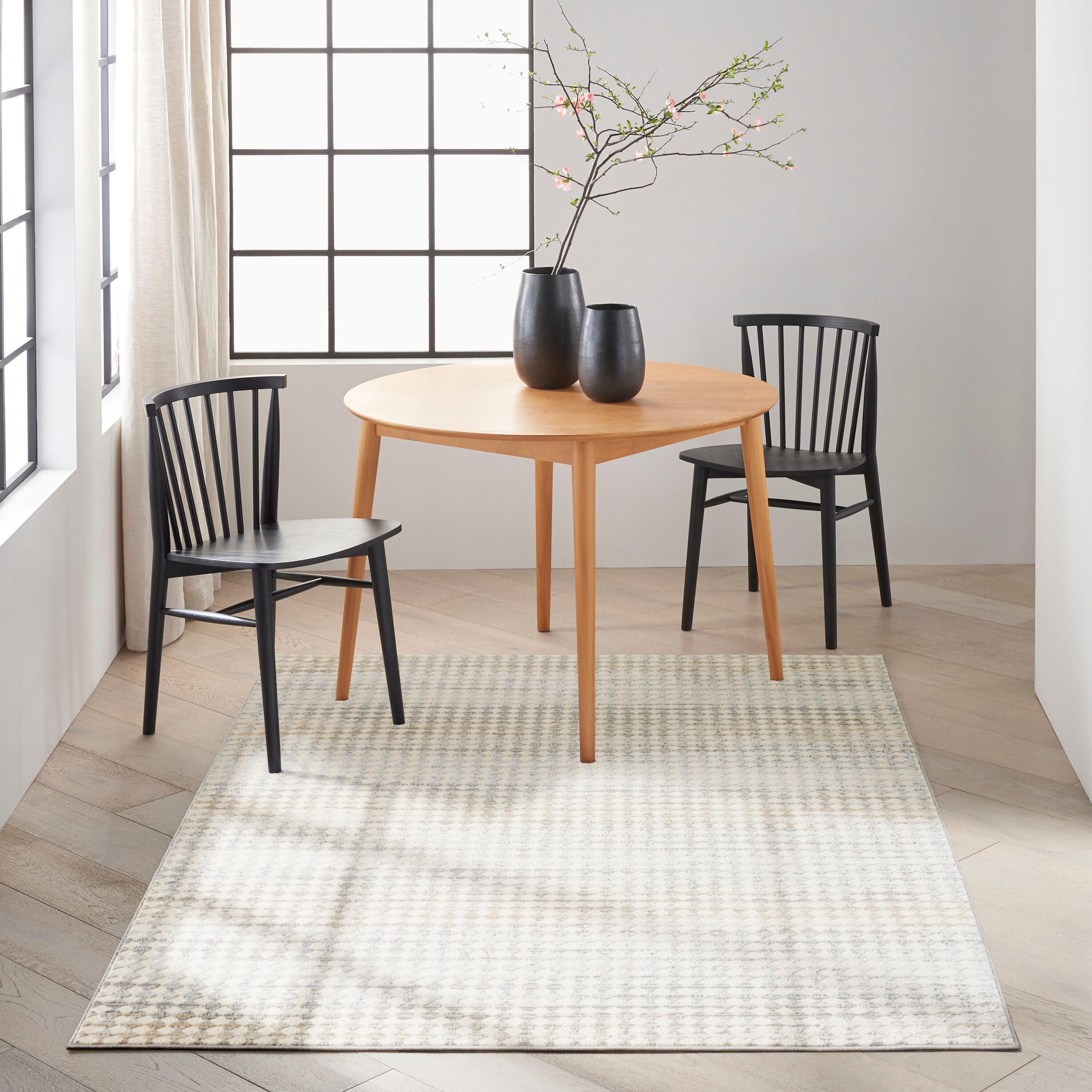 Calvin Klein Rush Geometric 5'3" x 7'3" Area Rug, Ivory, large