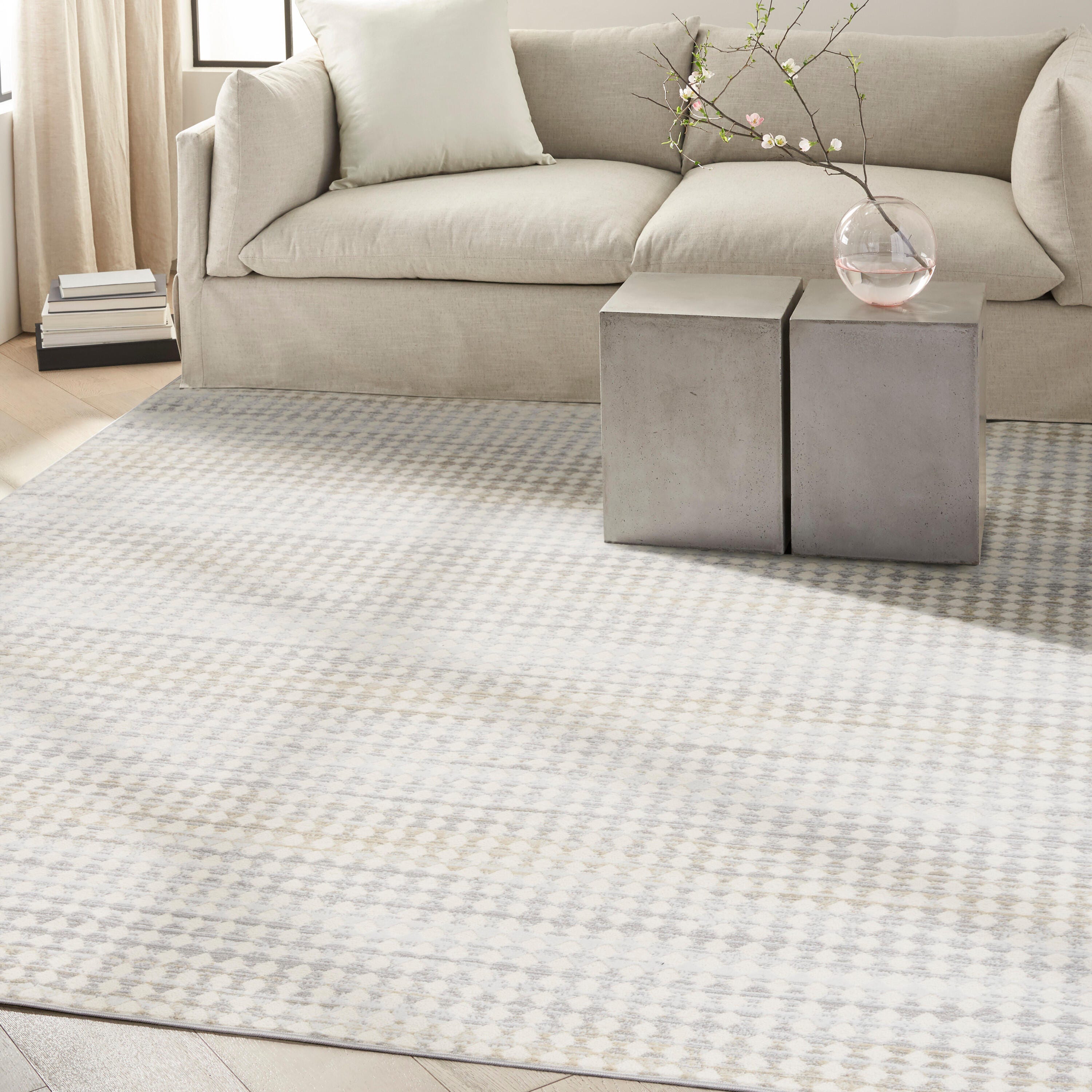 Calvin Klein Rush Geometric 8' x 10' Area Rug, Ivory, rollover