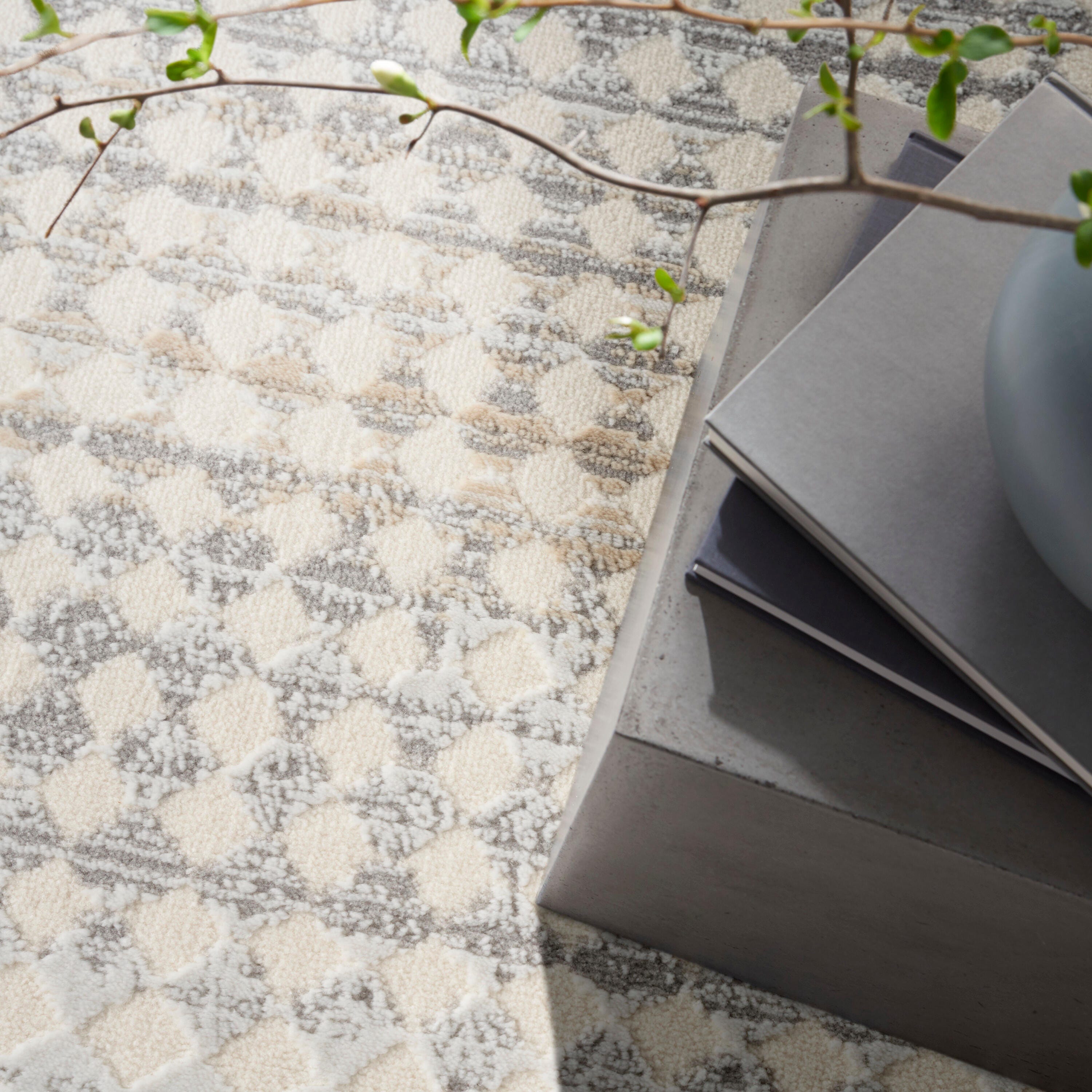 Calvin Klein Rush Geometric 8' x 10' Area Rug, Ivory, large