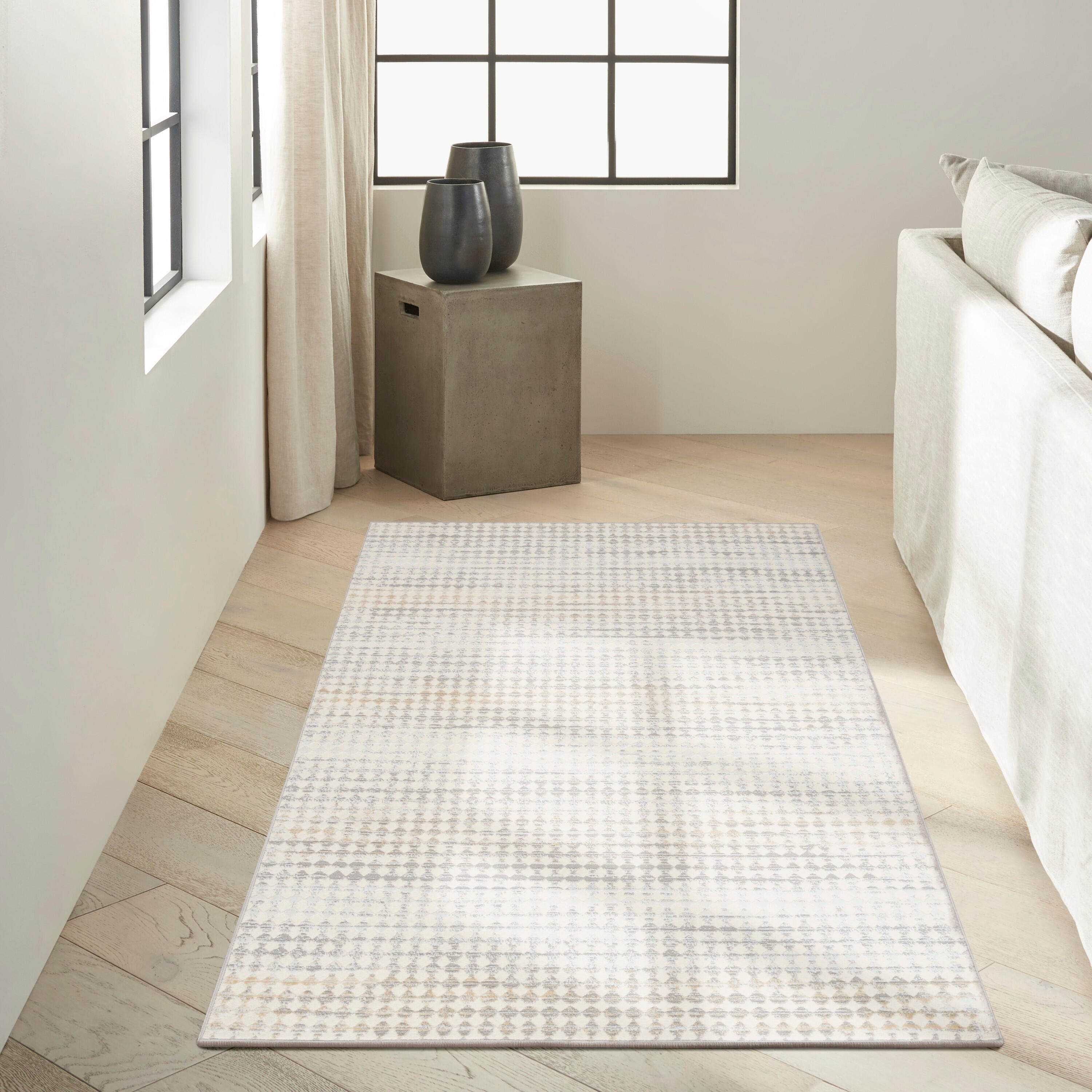 Calvin Klein Rush Geometric 3'2" x 5' Accent Rug, Ivory, large