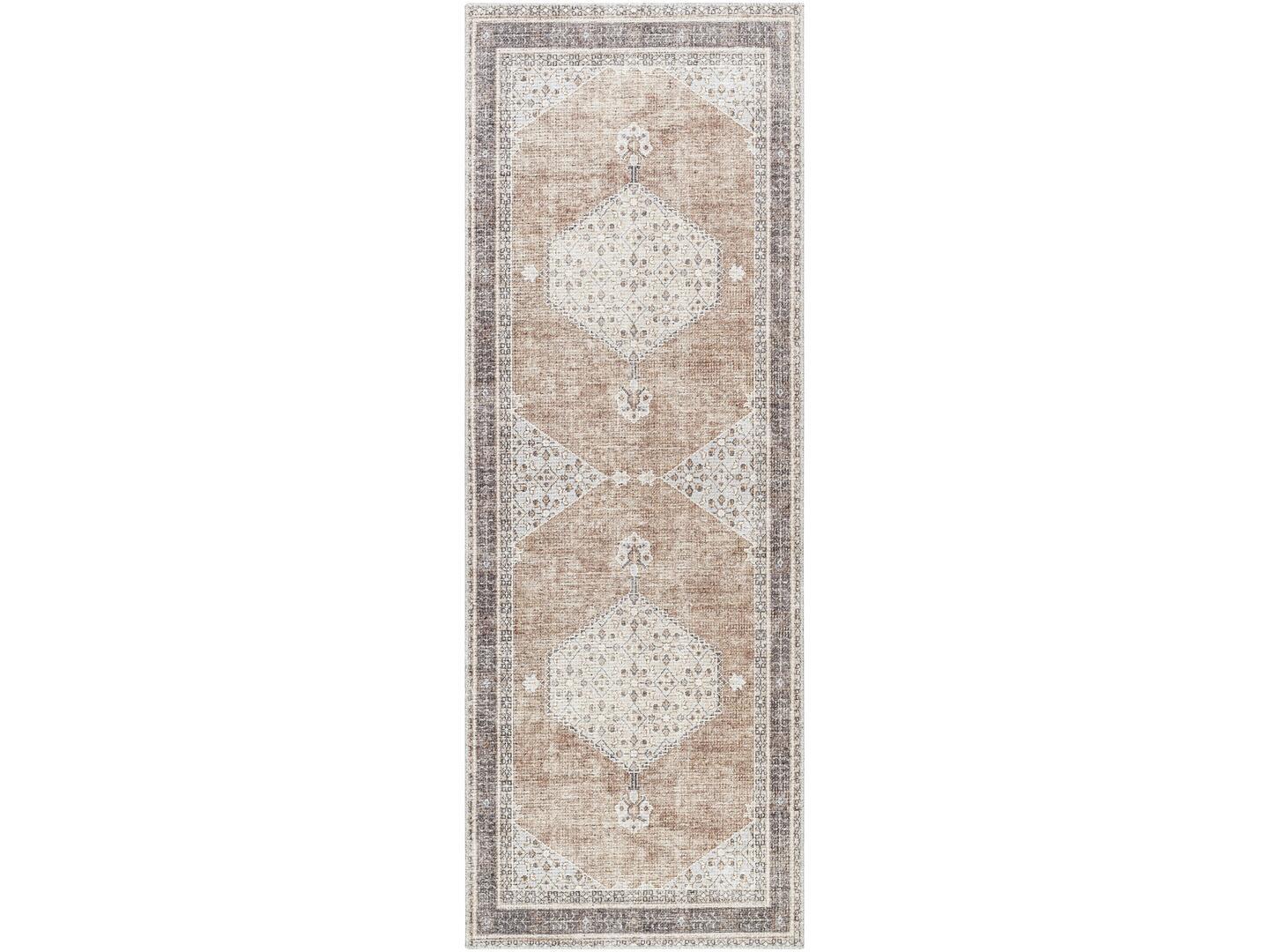 Livabliss Lila 3' x 7' Runner Rug, Tan/Brown, large