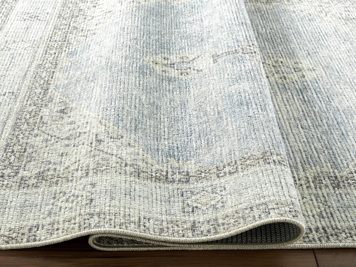 Livabliss Lila 3' x 7' Runner Rug, Denim/Gray, large
