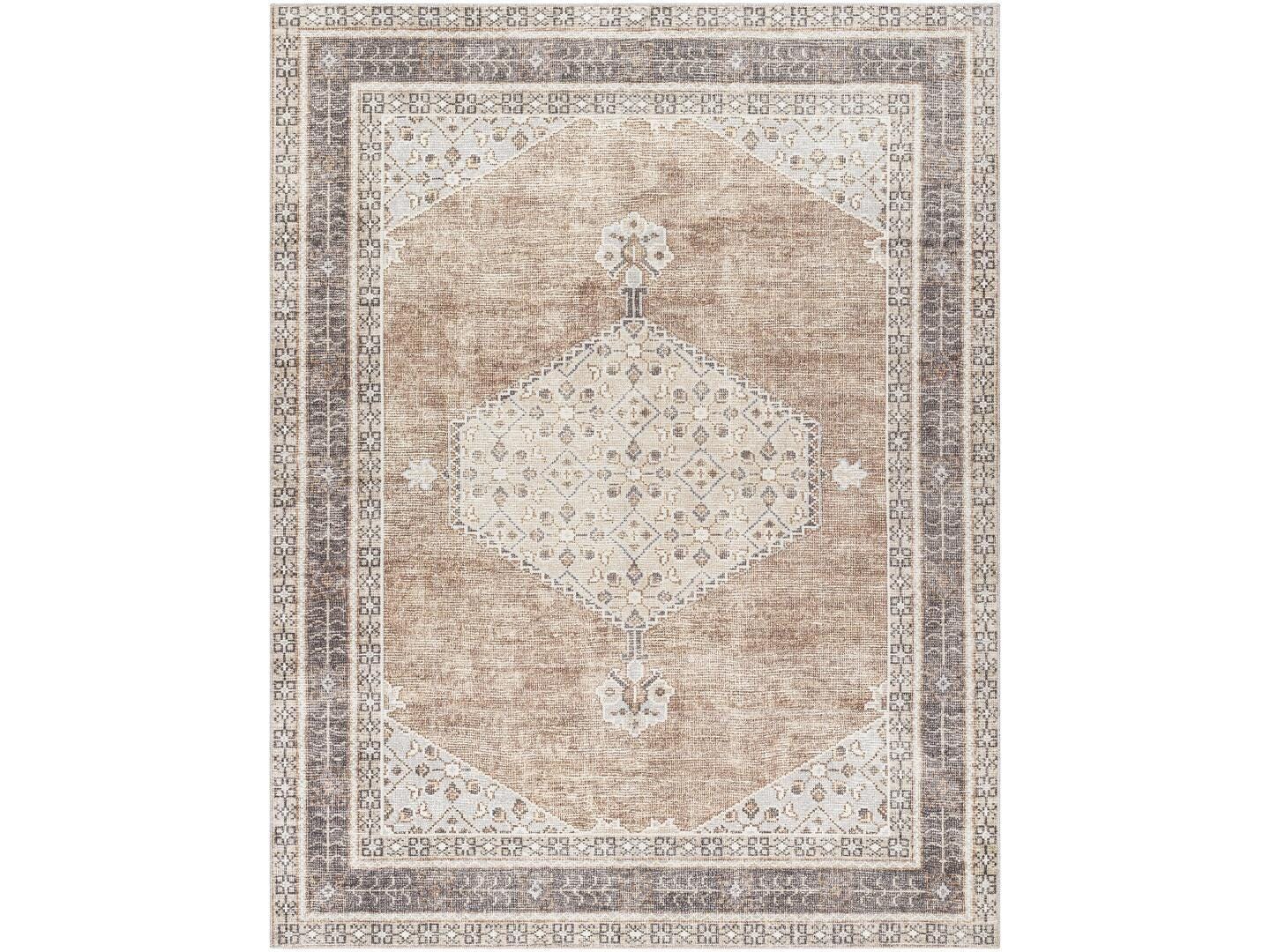 Livabliss Lila 4' x 6' Accent Rug, Tan/Brown, large