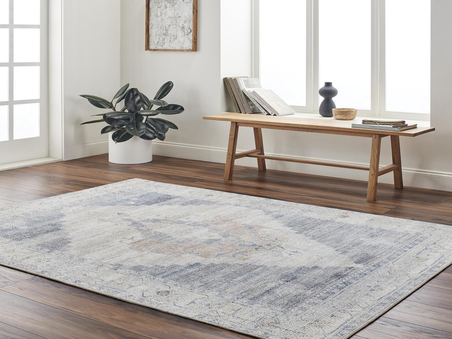 Livabliss Luca 5' x 7' Area Rug, Denim, rollover