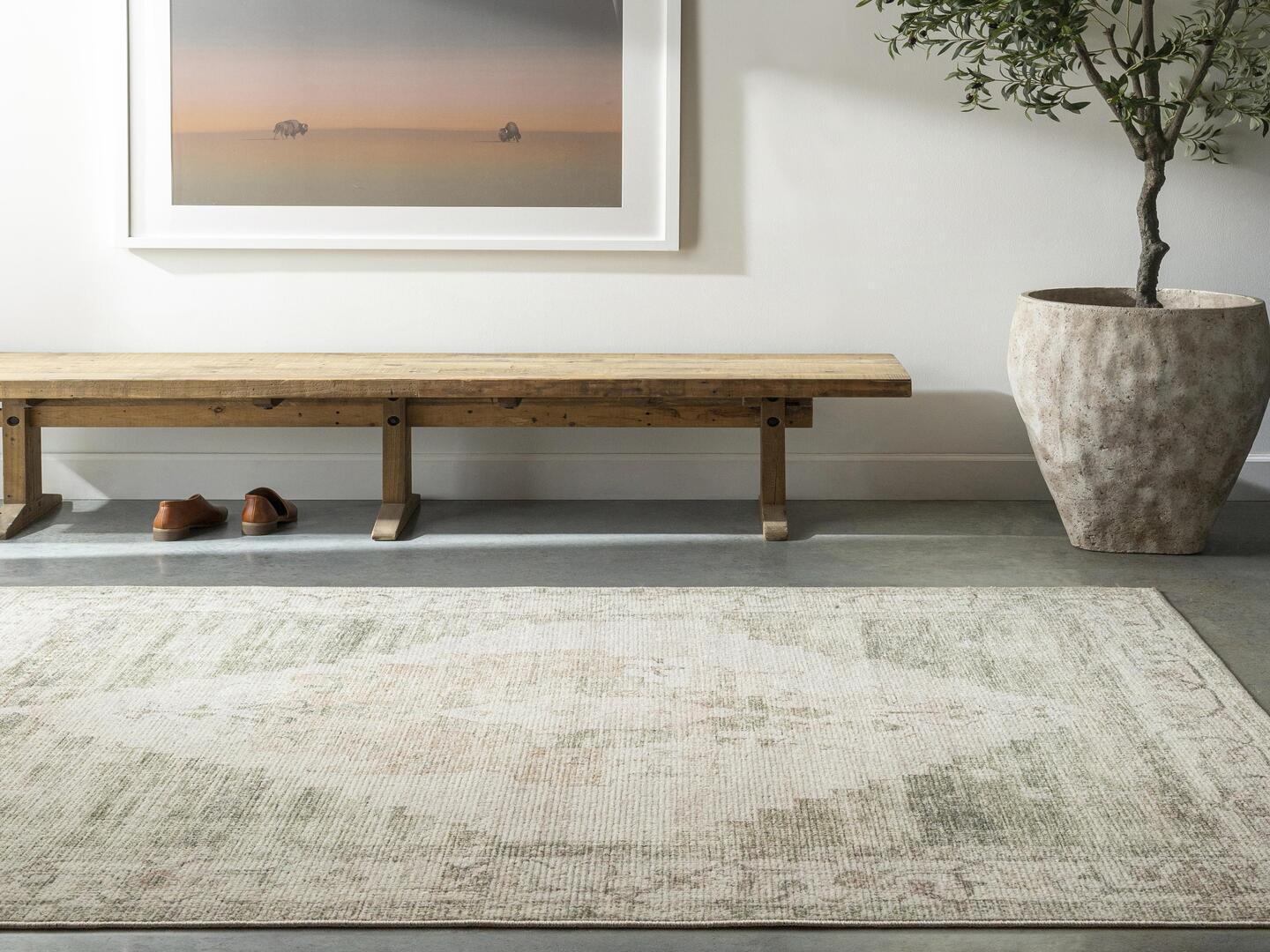 Livabliss Luca 7' x 9' Area Rug, Olive, large