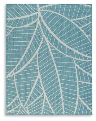 Hulsia 8' x 10' Rug, Ivory/Aqua, large