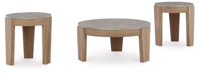 Guystone Table (Set of 3), Light Brown