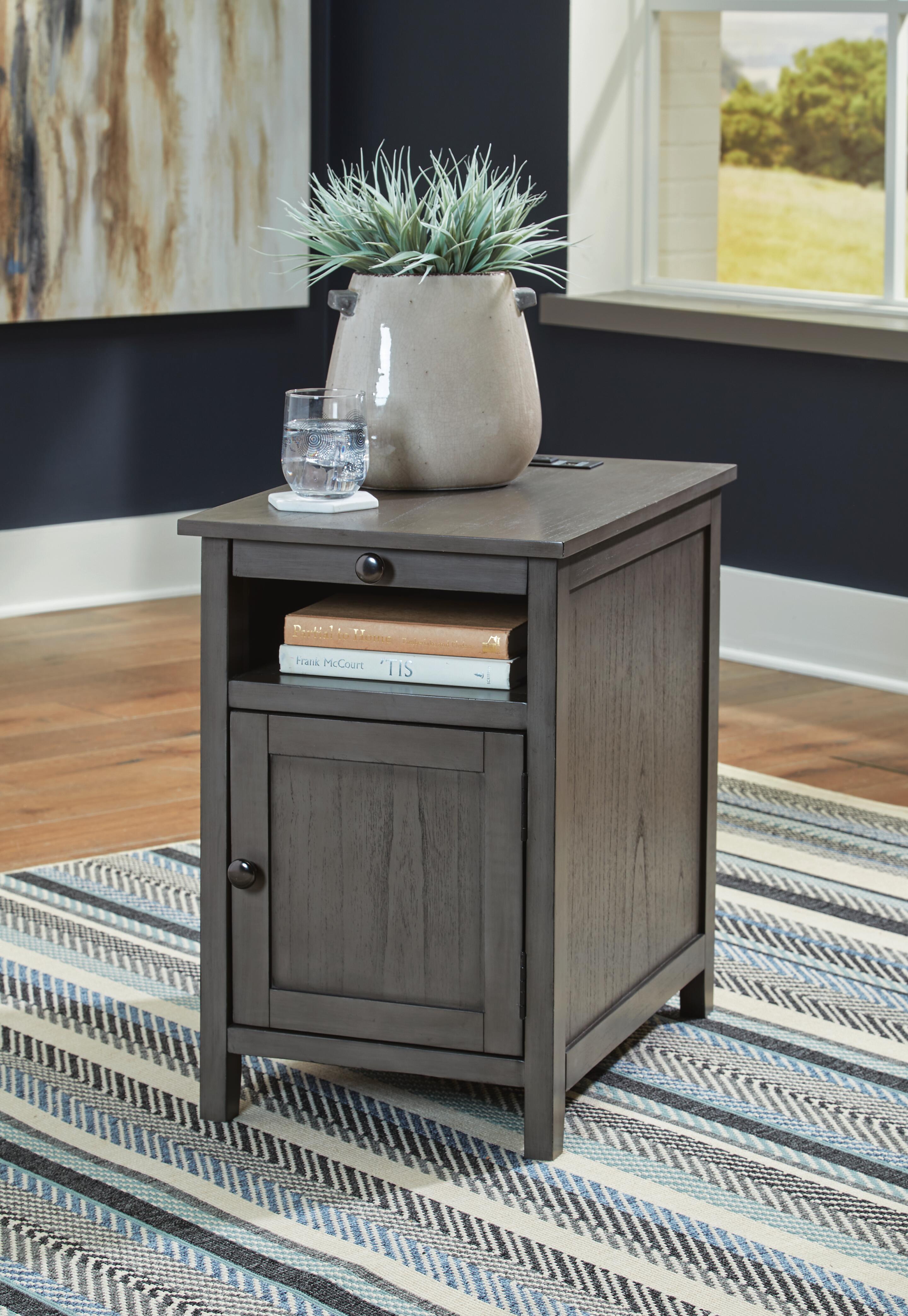 Treytown Chairside End Table, Gray, rollover
