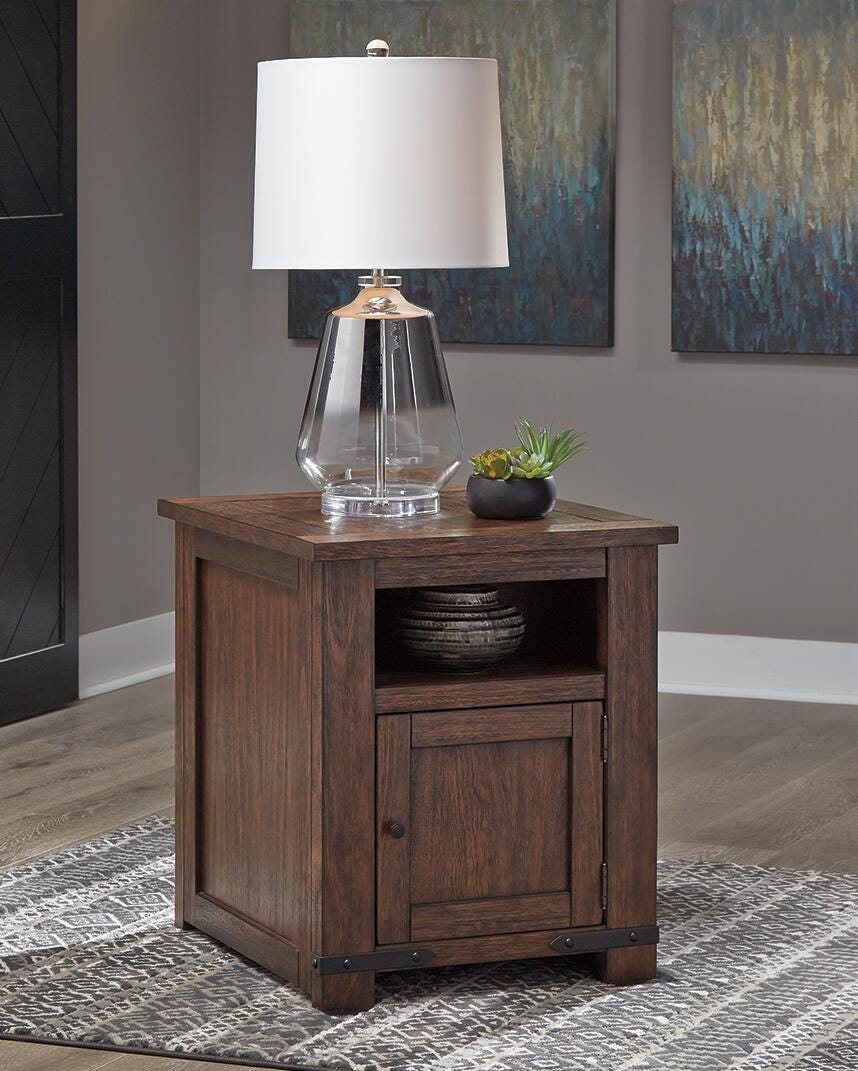 Budmore End Table with USB Ports & Outlets, , large