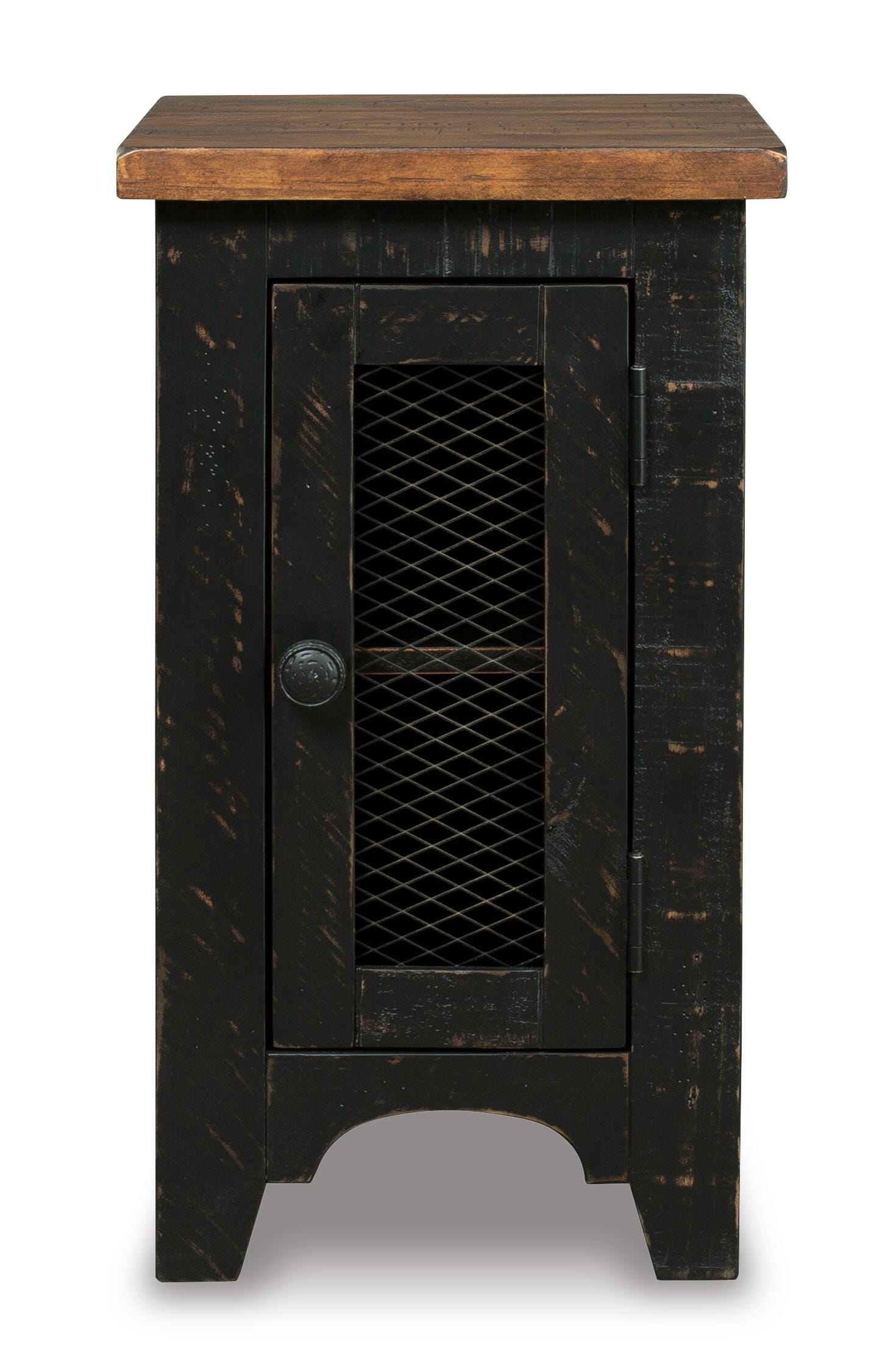 Valebeck Chairside End Table, Black/Brown, large