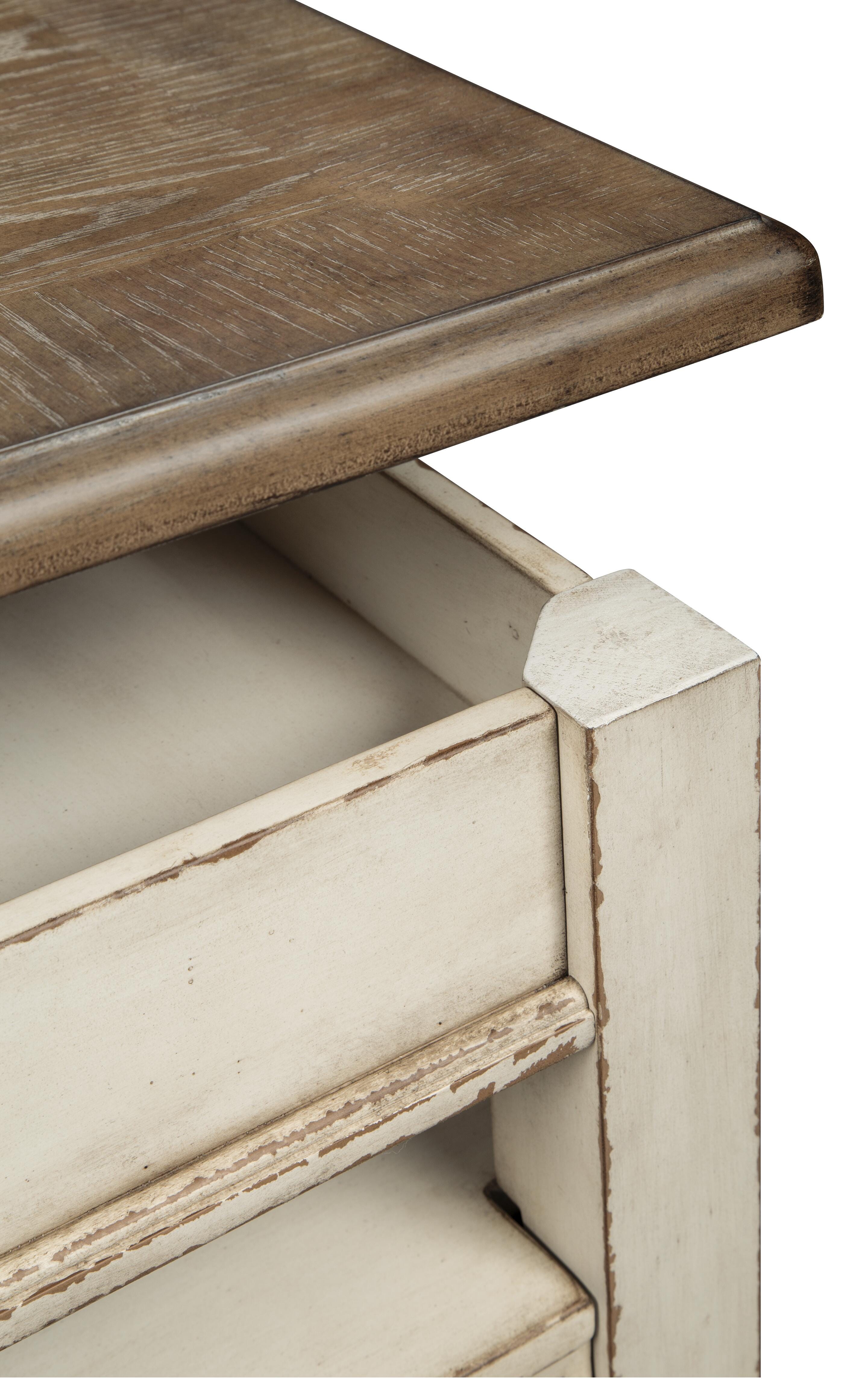 Realyn Coffee Table with Lift Top, White/Brown, large