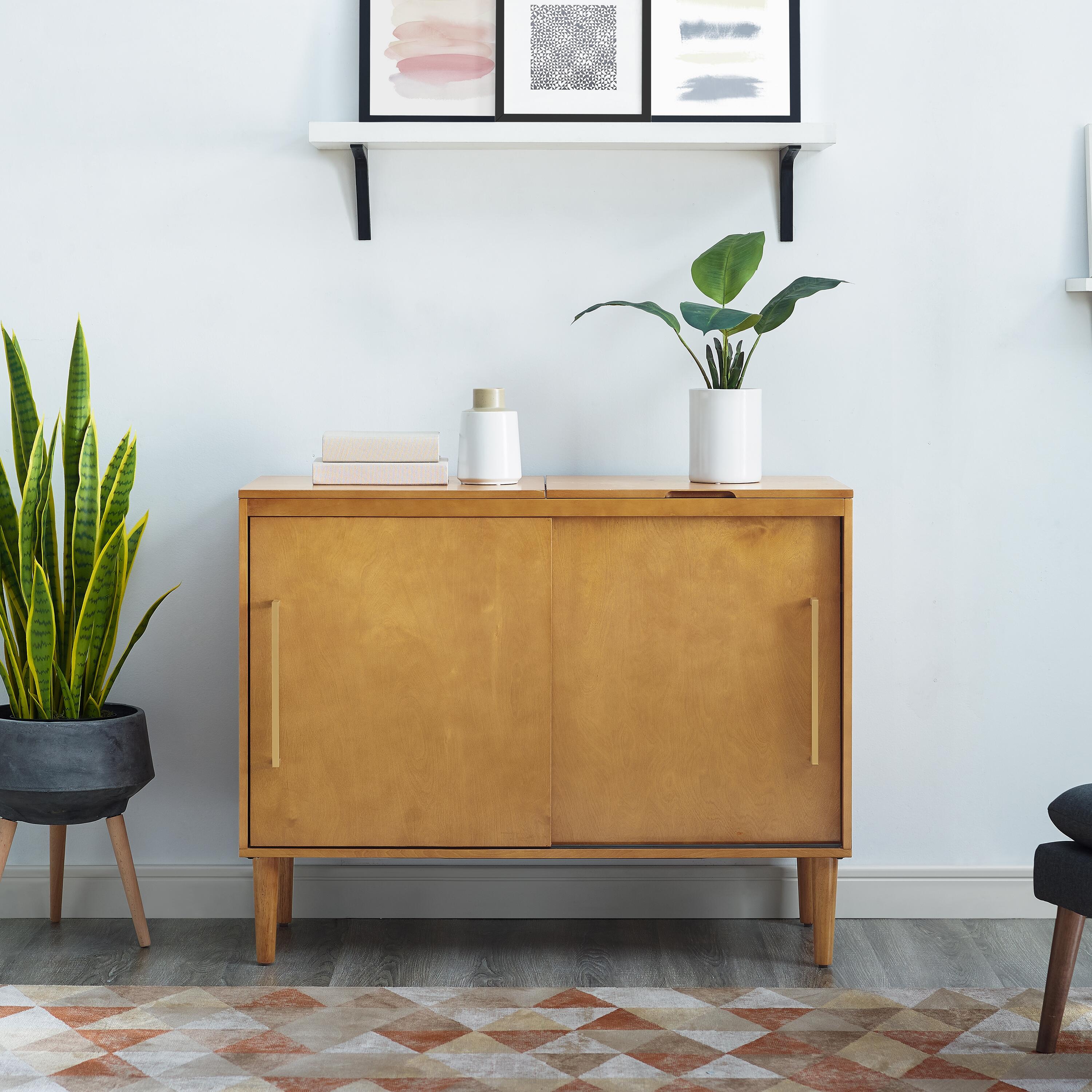 Turntable Media Console, Acorn, large