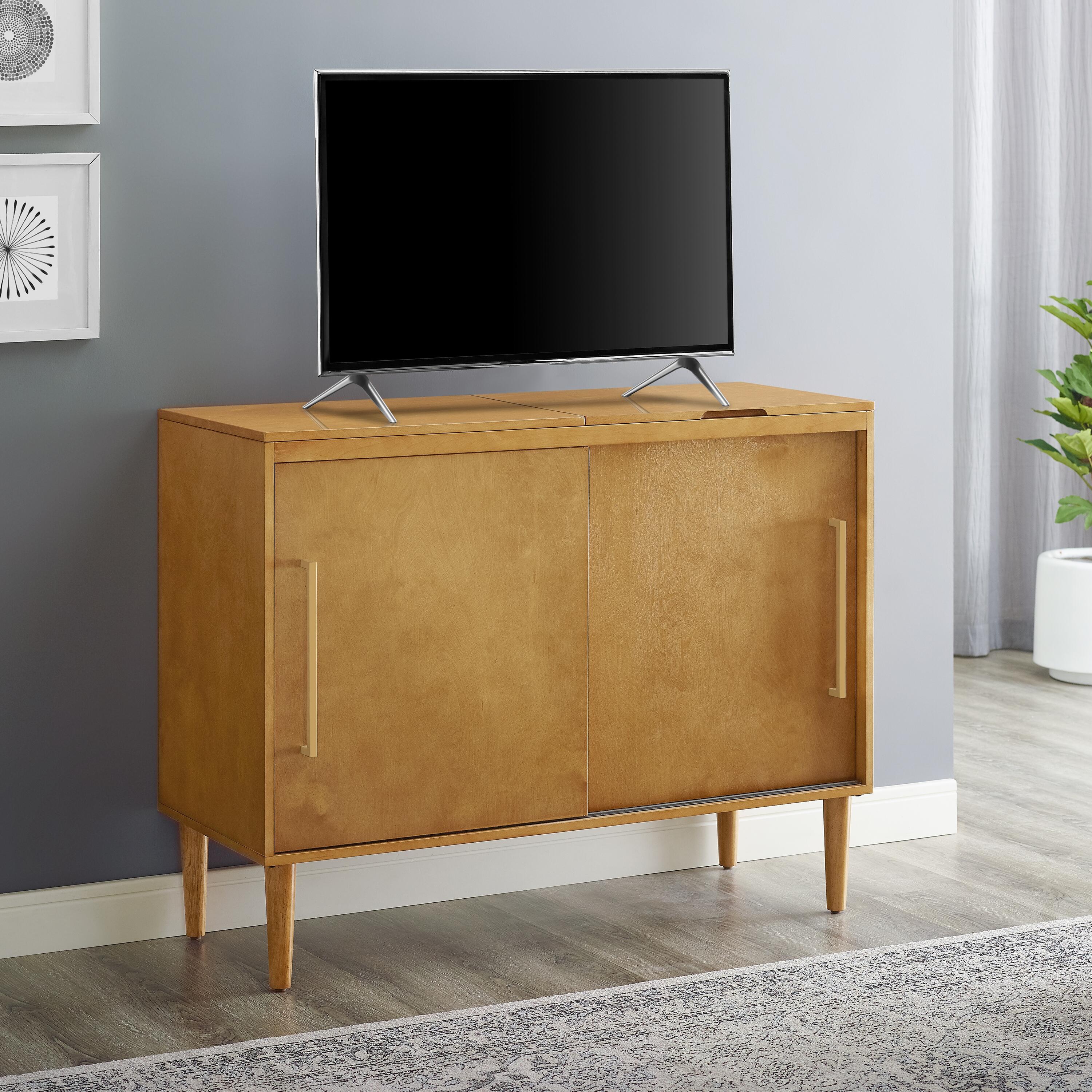 Turntable Media Console, Acorn, large