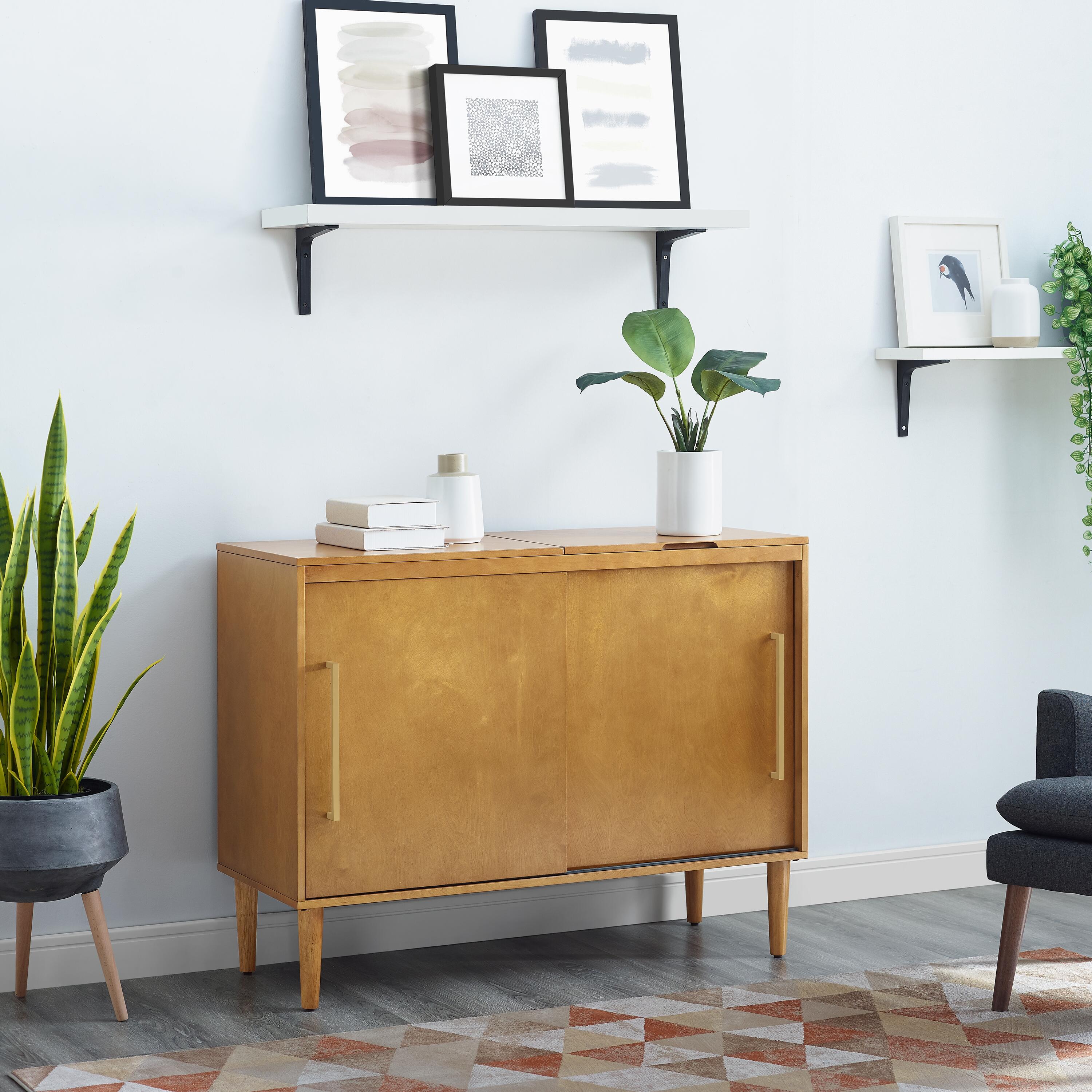 Turntable Media Console, Acorn, large