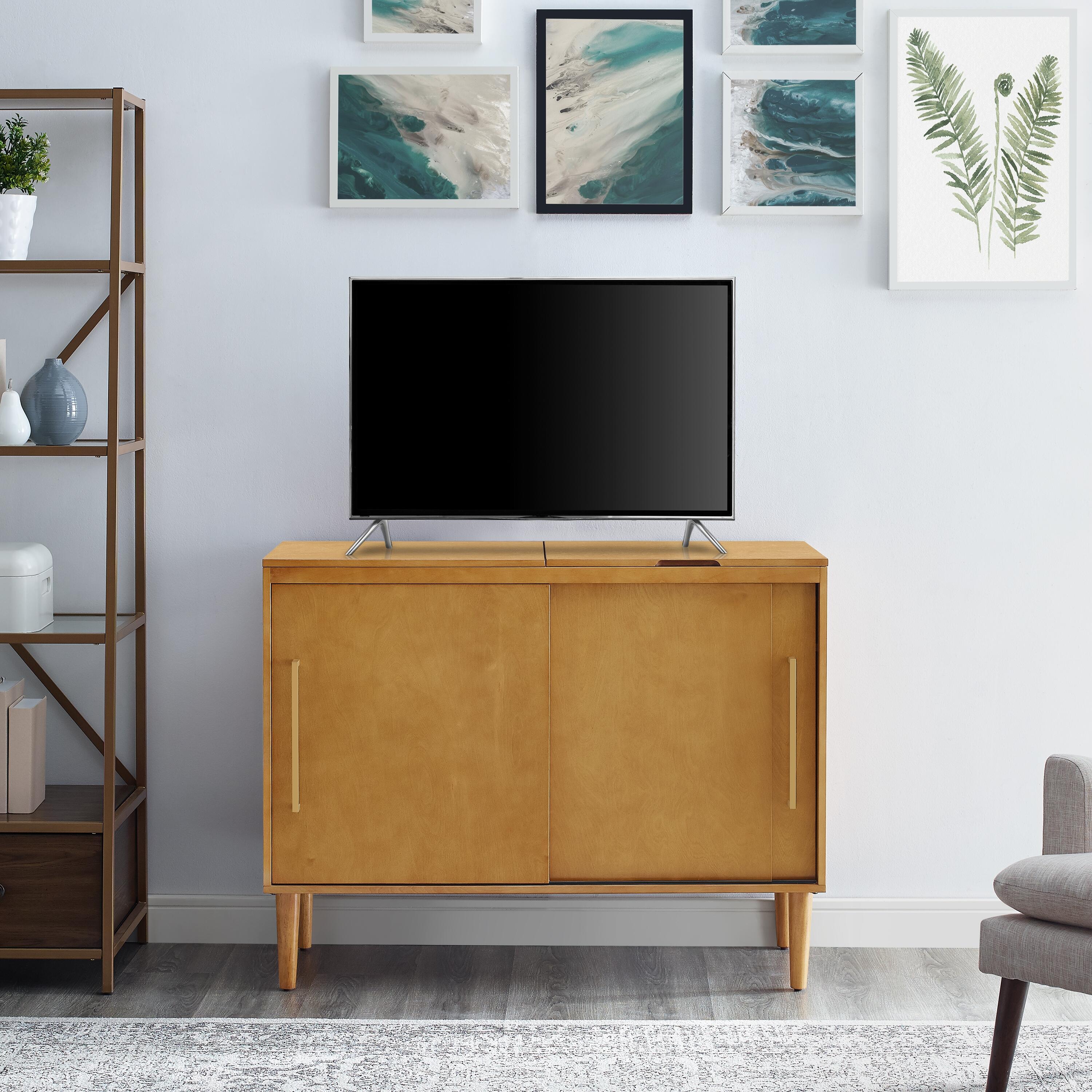 Turntable Media Console, Acorn, large