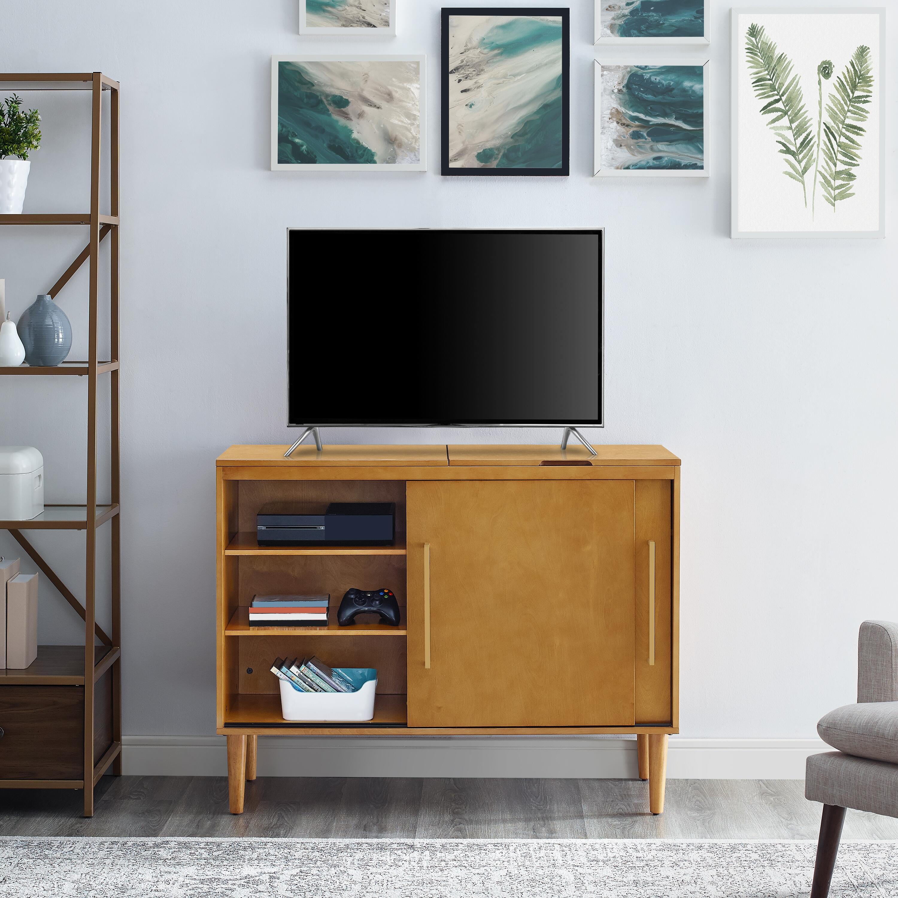 Turntable Media Console, Acorn, large