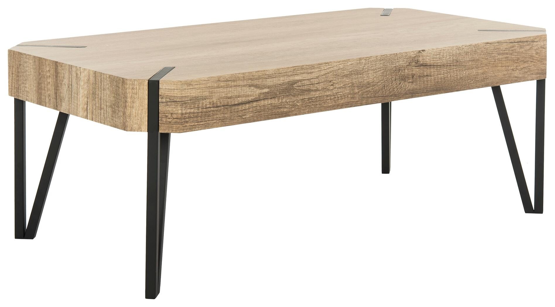 Conor Midcentury Wood Top Coffee Table, , large