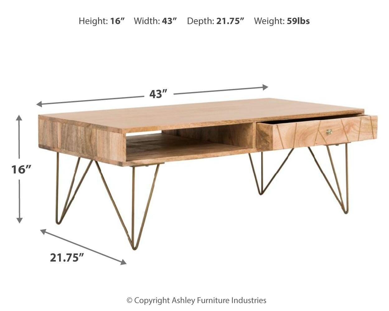Mango Finish Coffee Table, , large