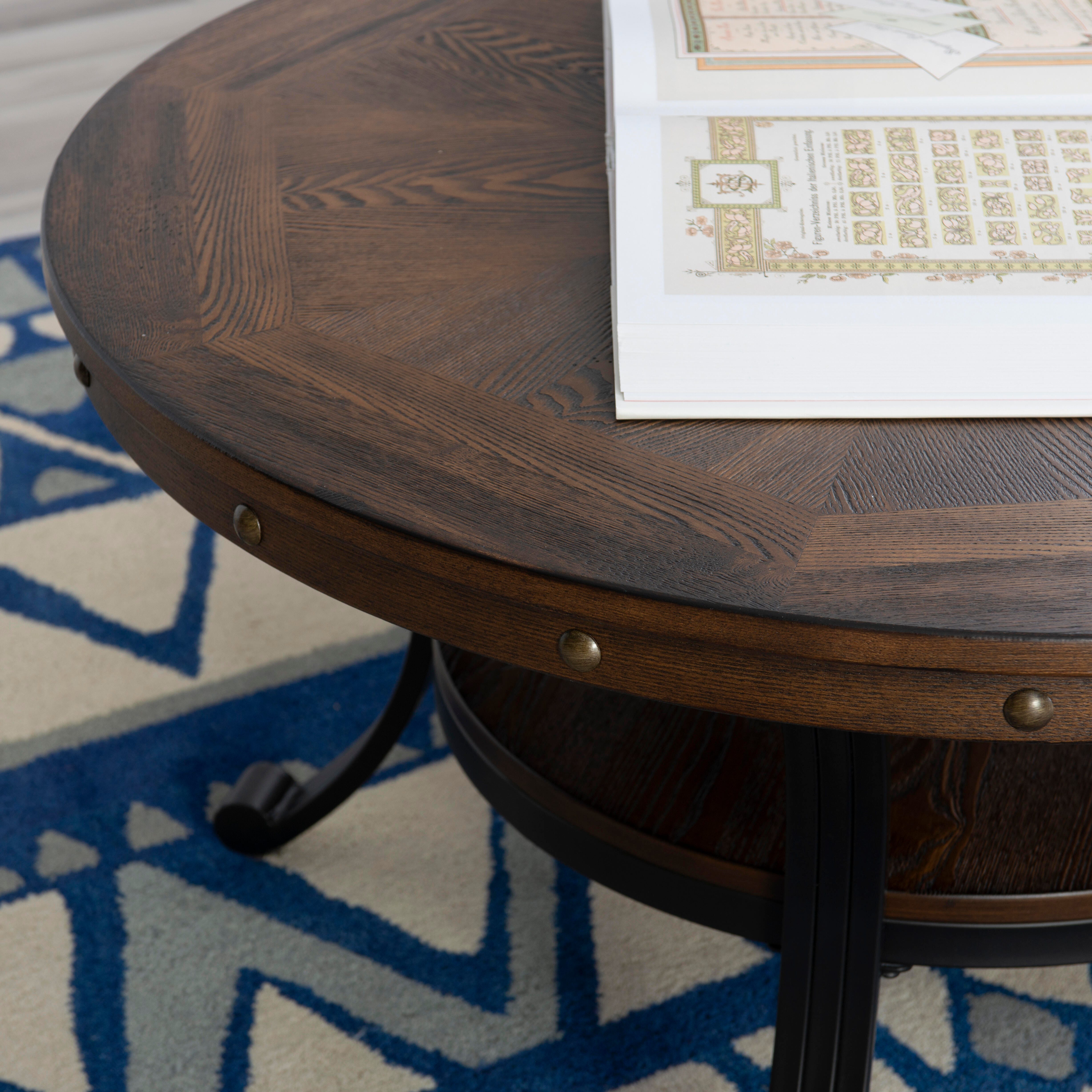 Linon Owens Cocktail Table, Umber Brown, large