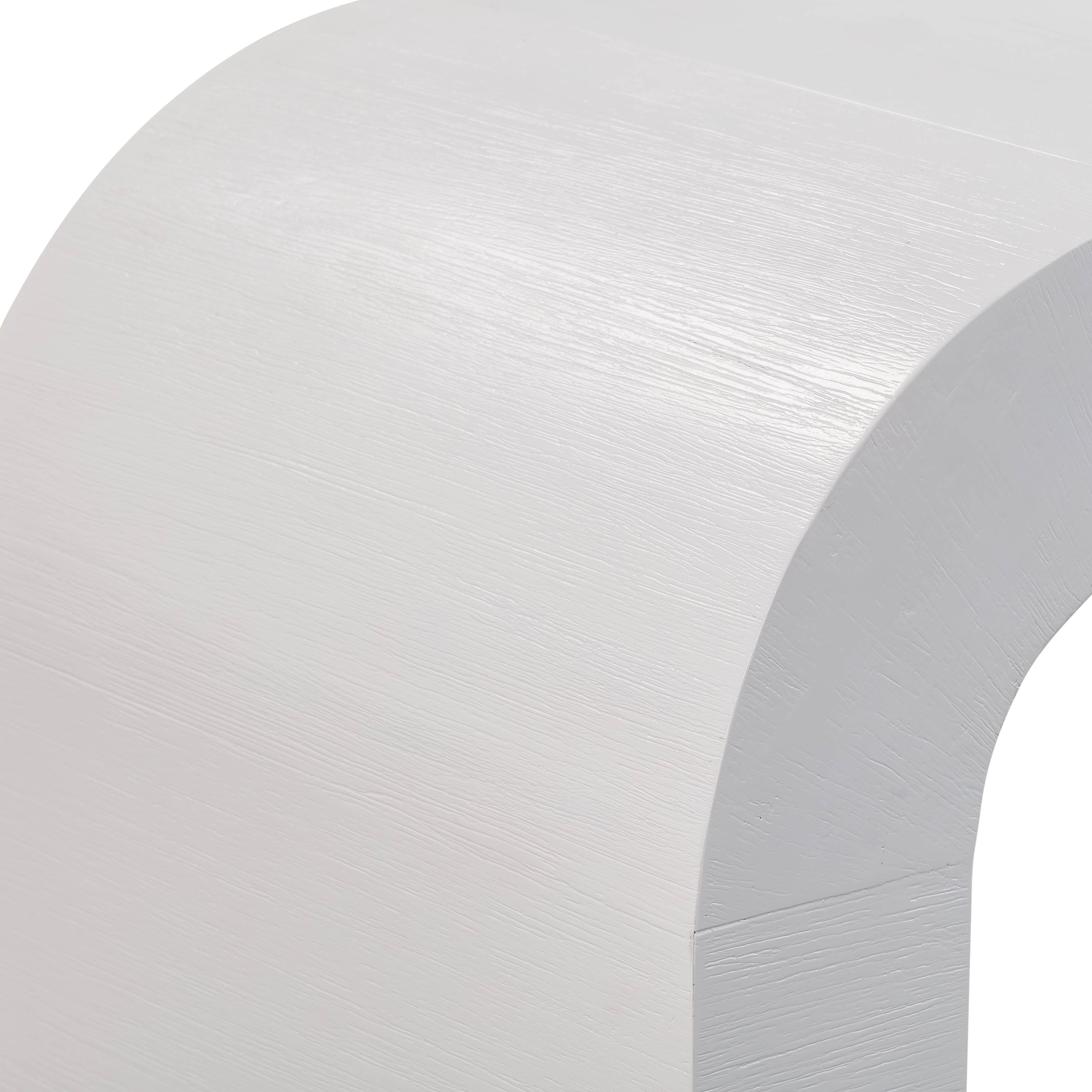TOV Hump White Console Table, White, large