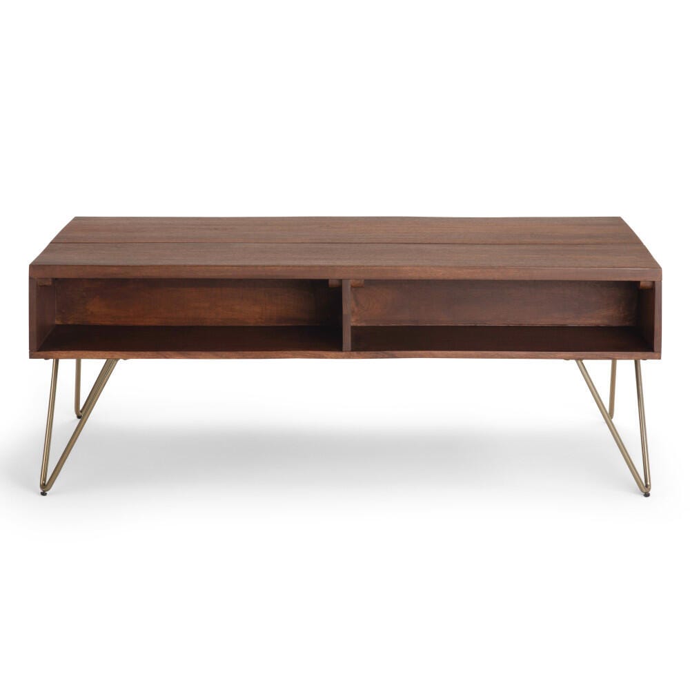 Simpli Home Contemporary Lift Top Coffee Table, Umber Brown, large