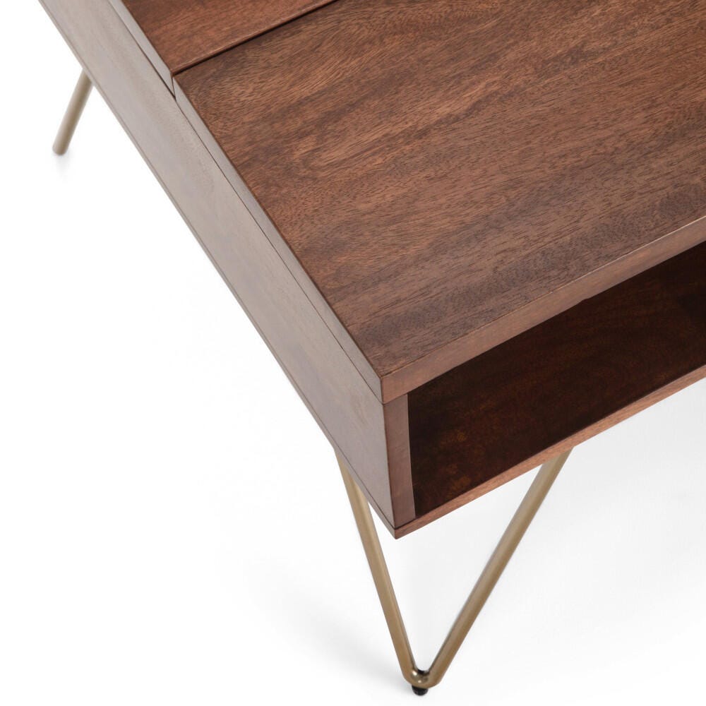 Simpli Home Contemporary Lift Top Coffee Table, Umber Brown, large